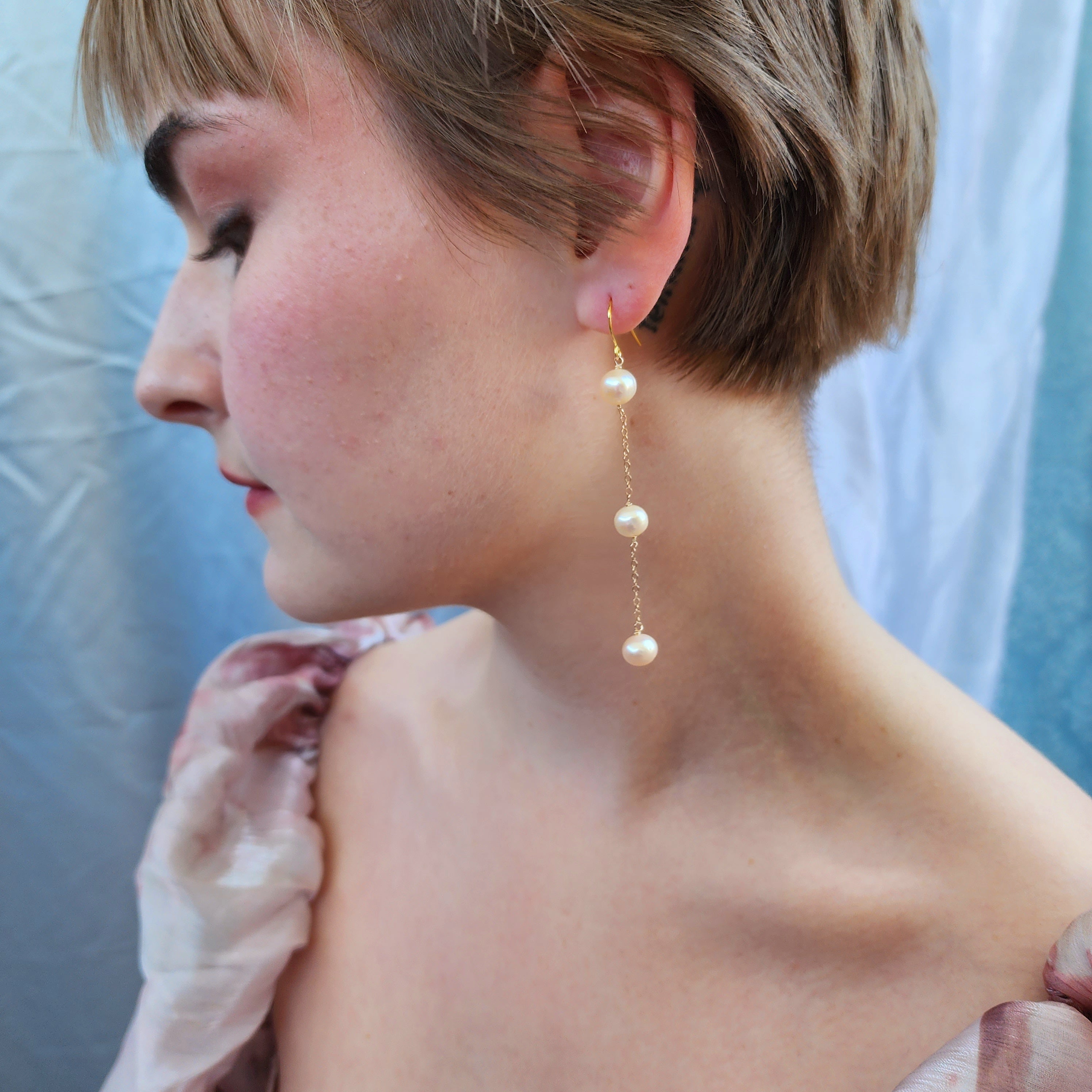 Abba Statement Pearl Earrings