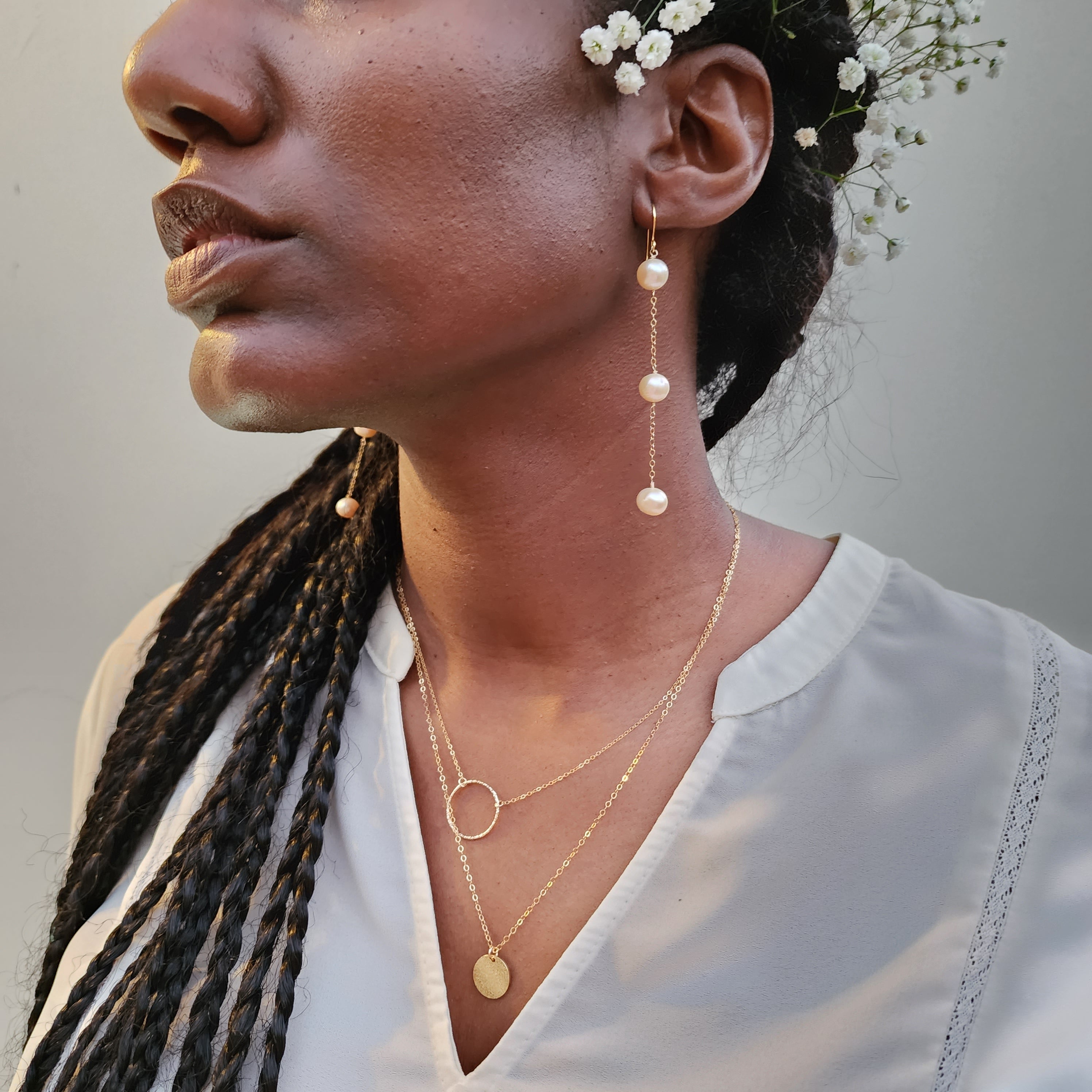 Abba Statement Pearl Earrings