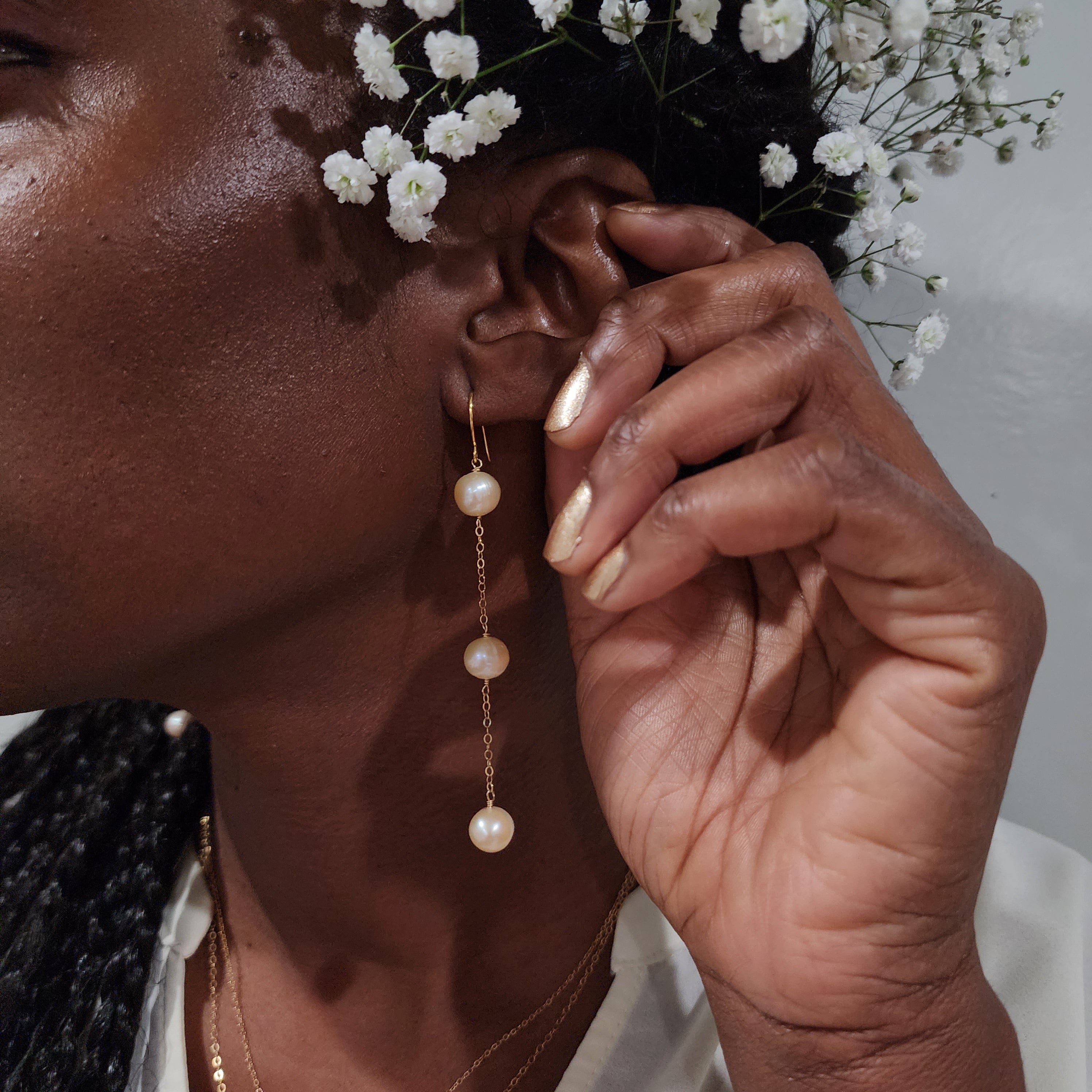 Abba Statement Pearl Earrings