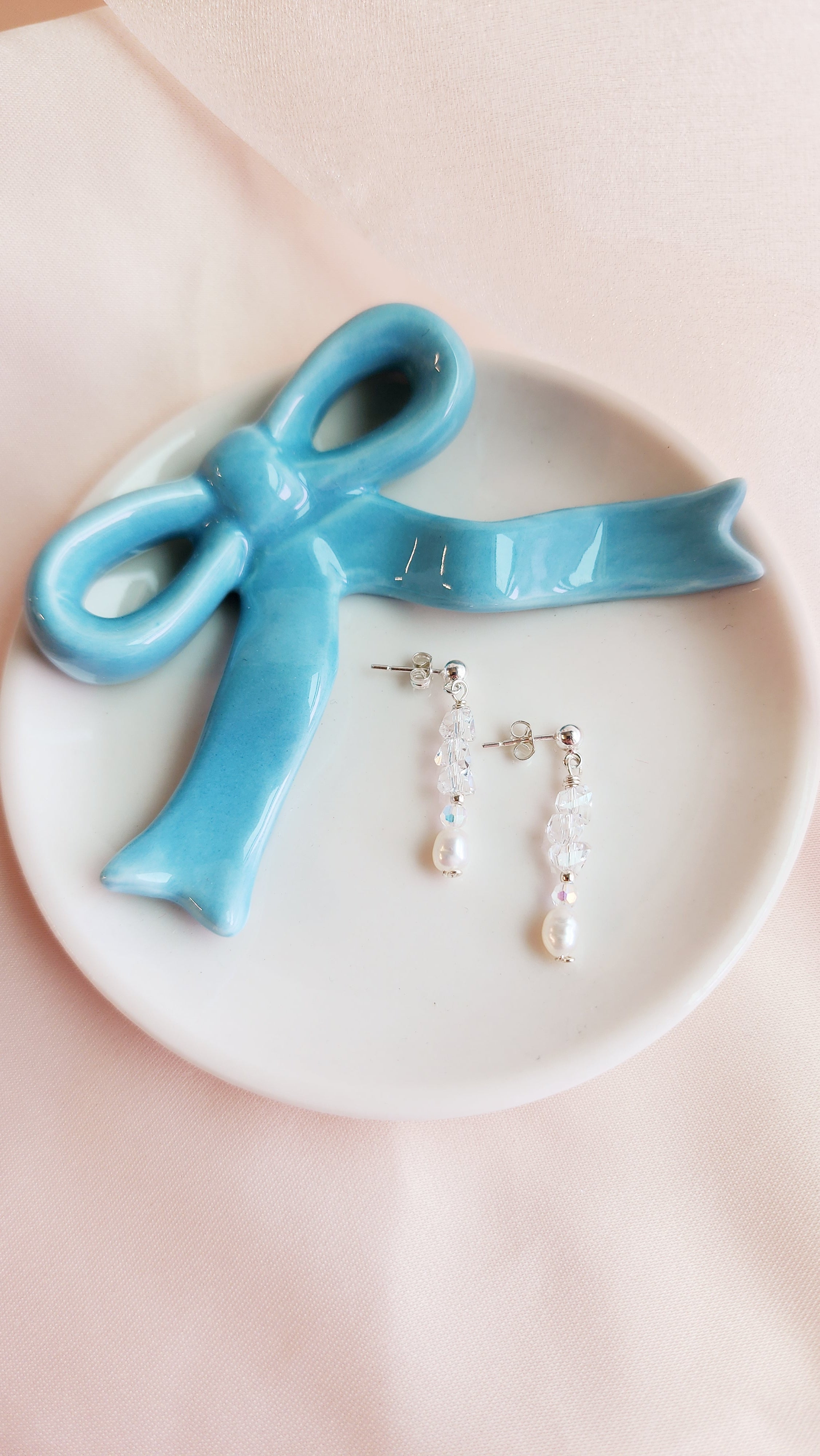Crystal Pearl Beaded Necklace Set