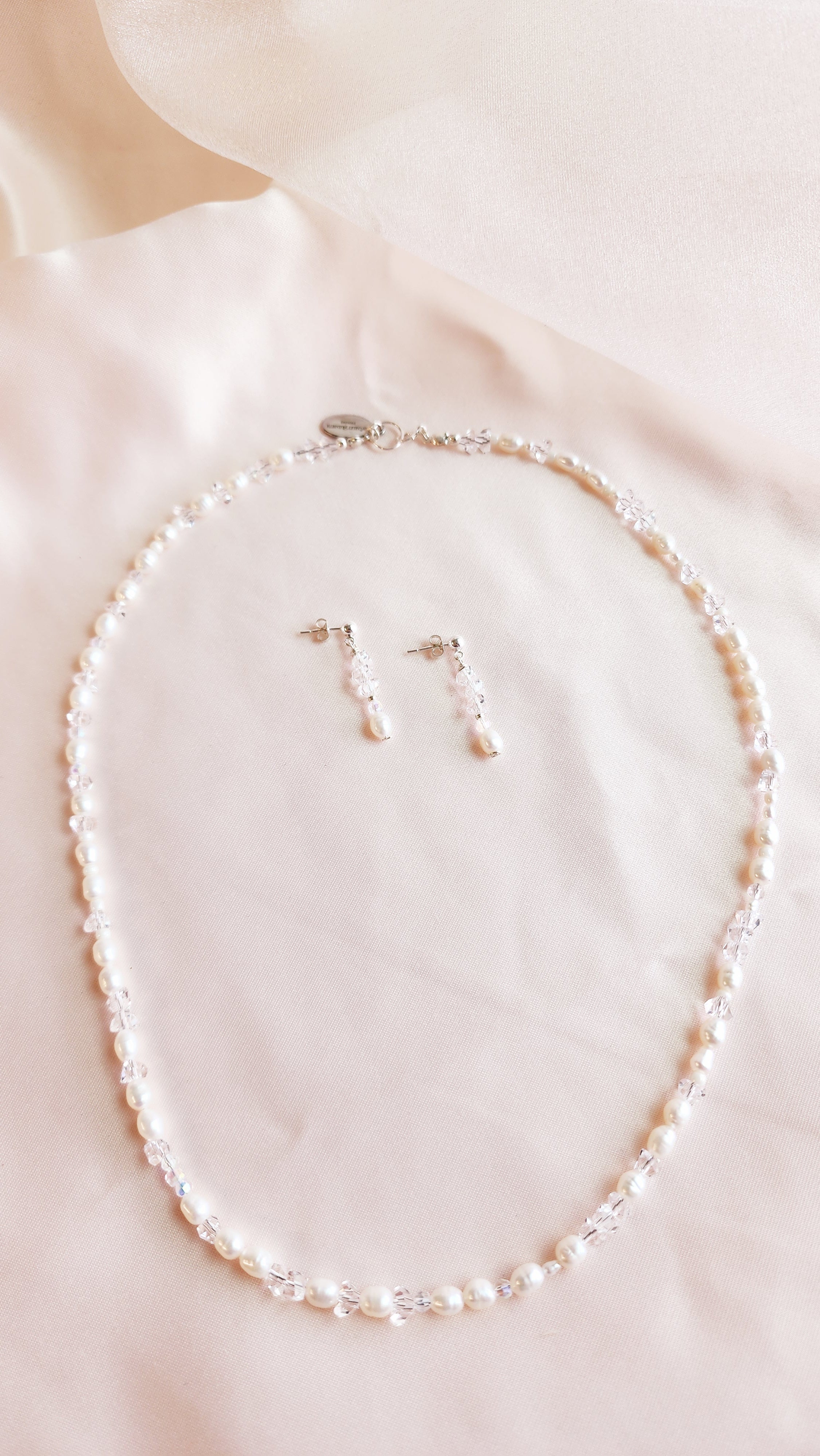 Crystal Pearl Beaded Necklace Set