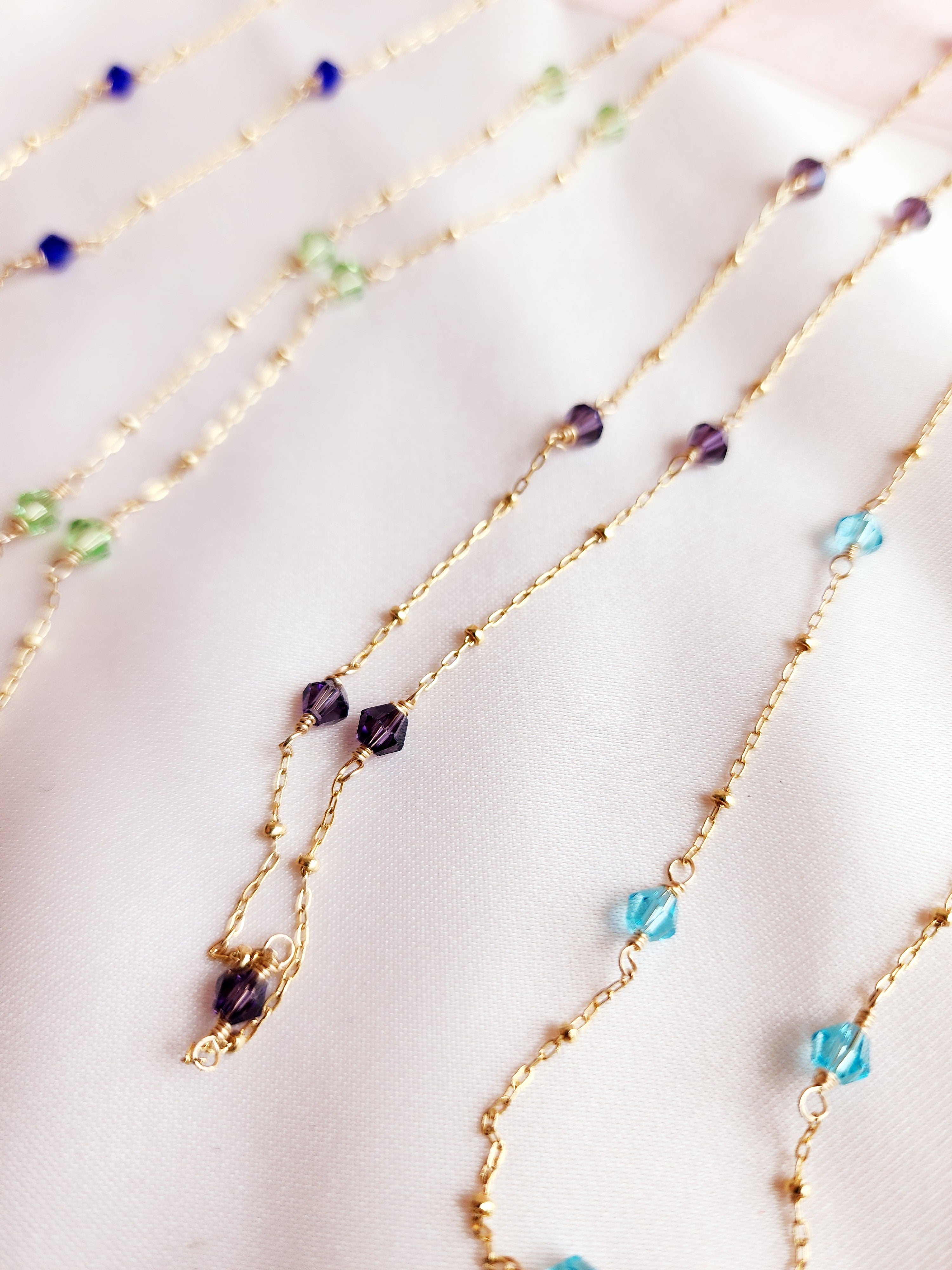 Birthstone Necklaces | 14kt gold fill chain