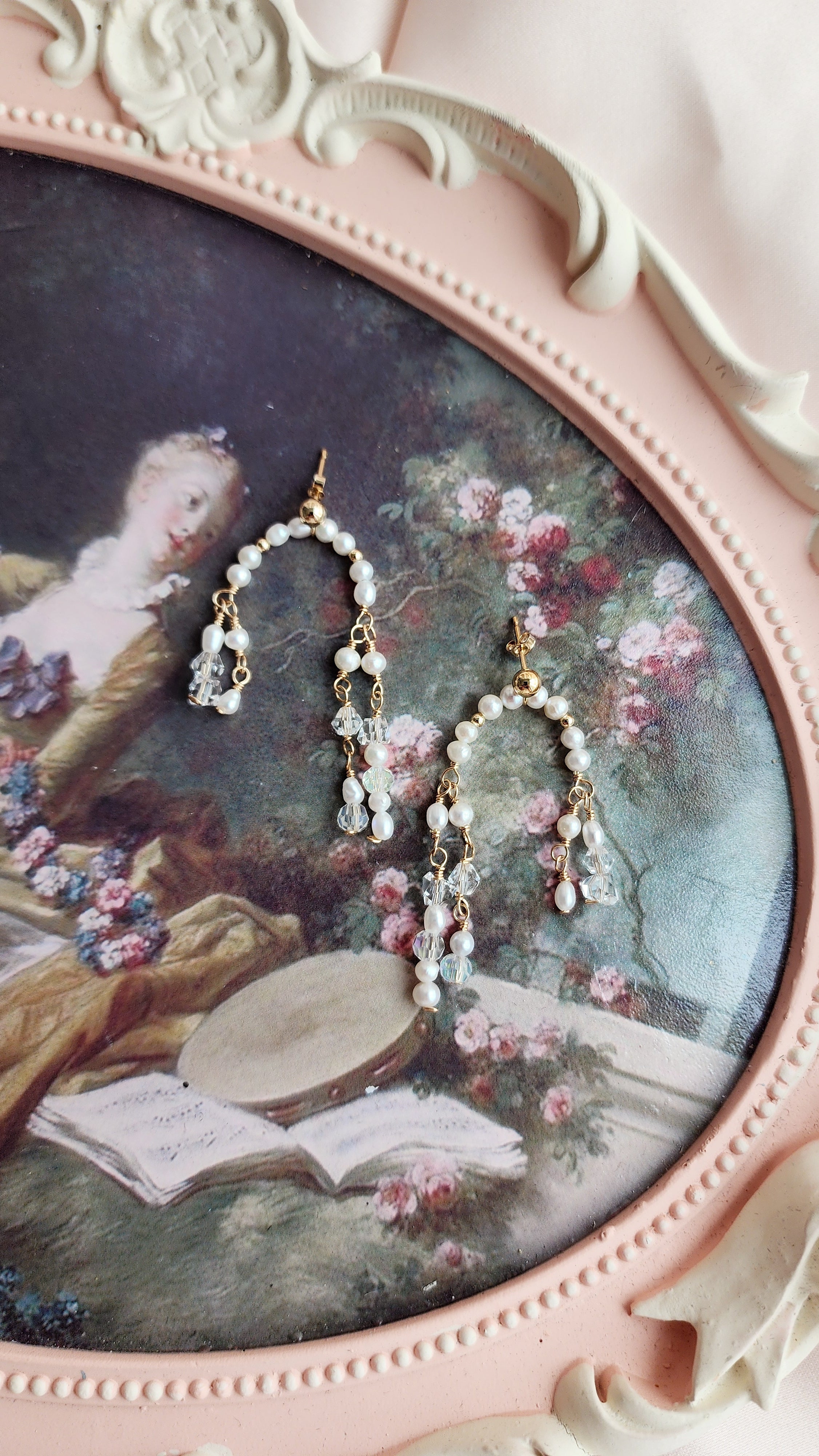 Crystal Pearl Cascading Statement Studs | Audrey Statement Studs