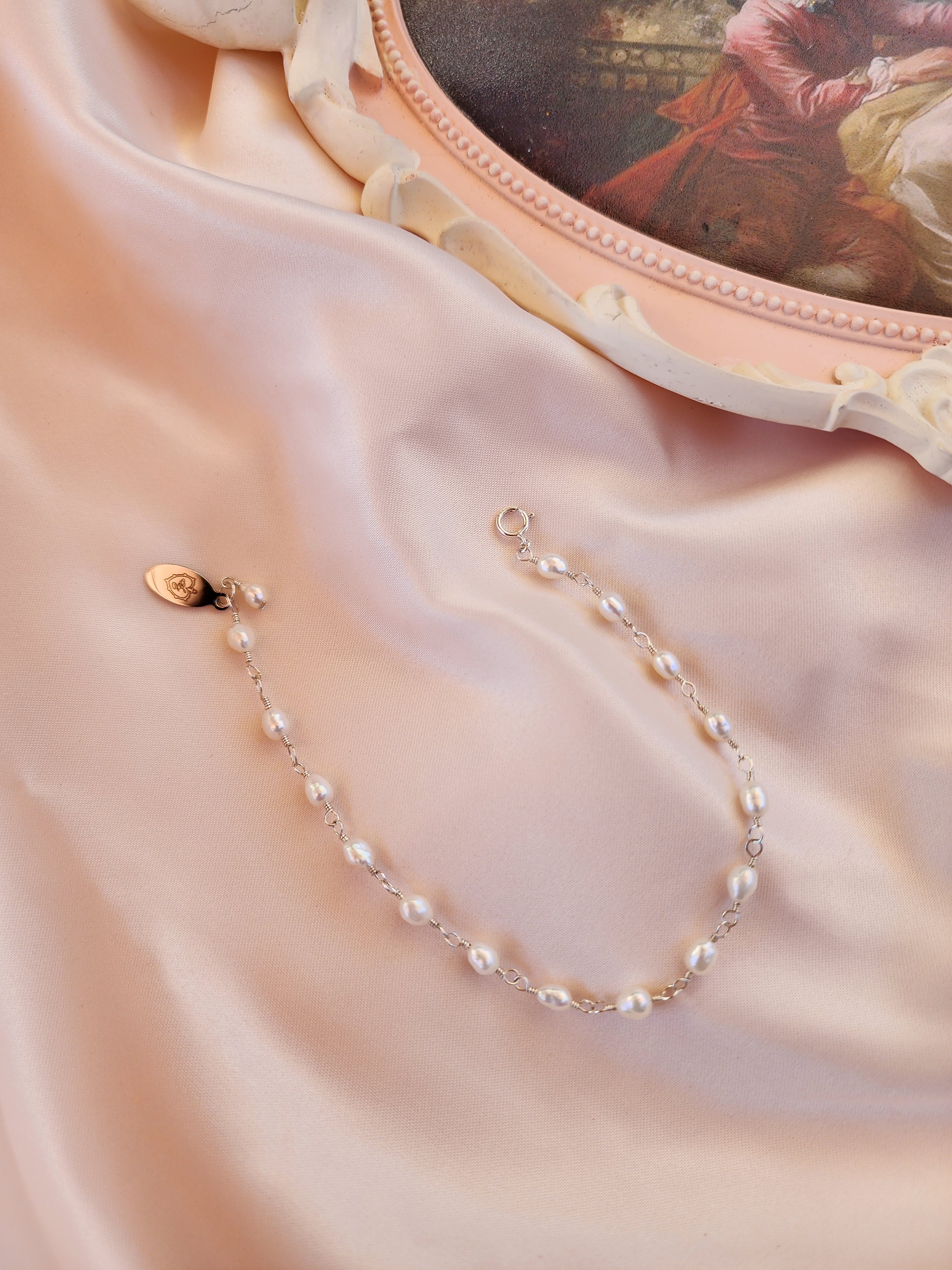 Linked Pearl Bracelet | Paris Pearl Bracelet Sterling Silver & 14kt Gold Fill