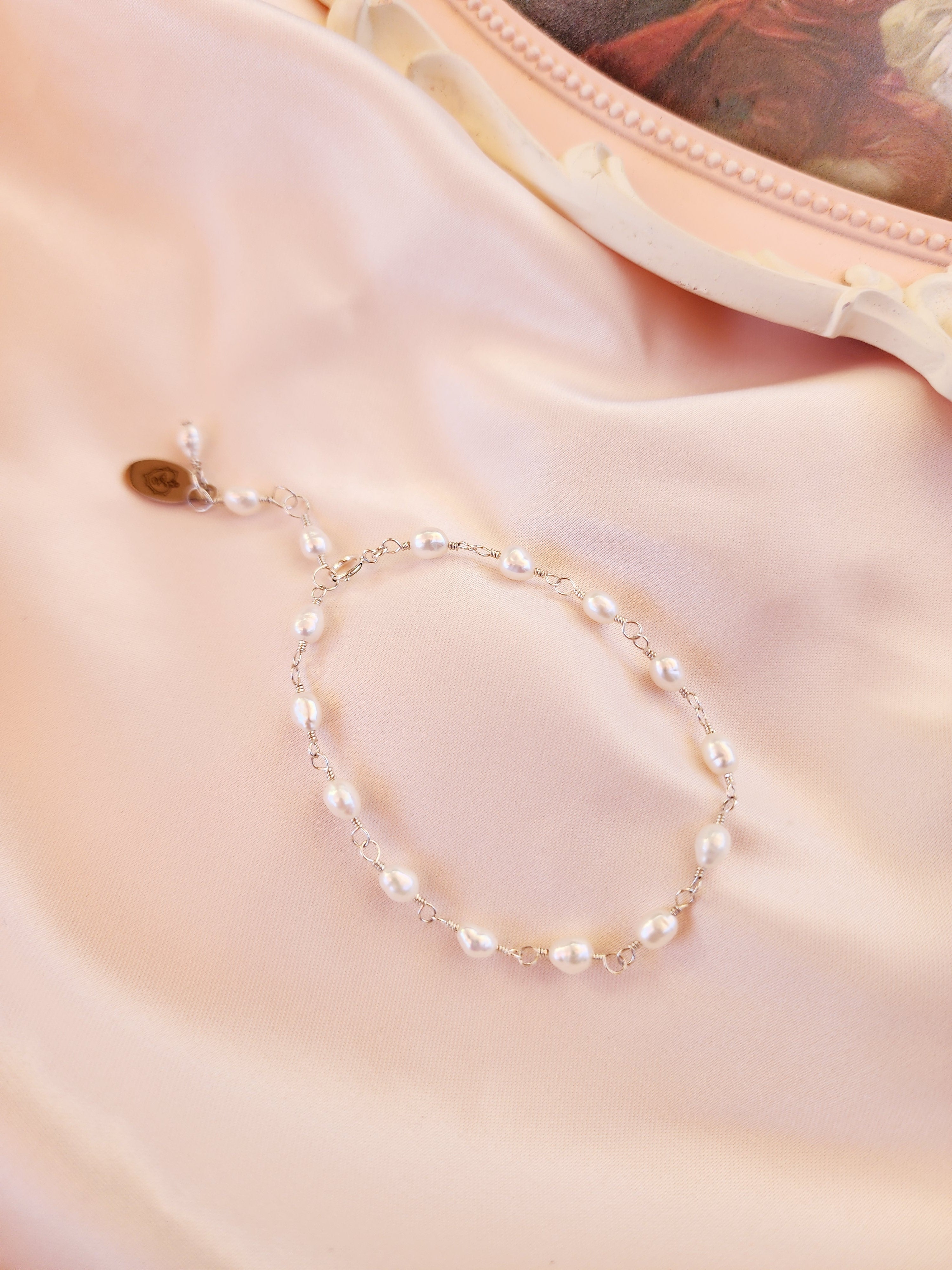 Linked Pearl Bracelet | Paris Pearl Bracelet Sterling Silver & 14kt Gold Fill