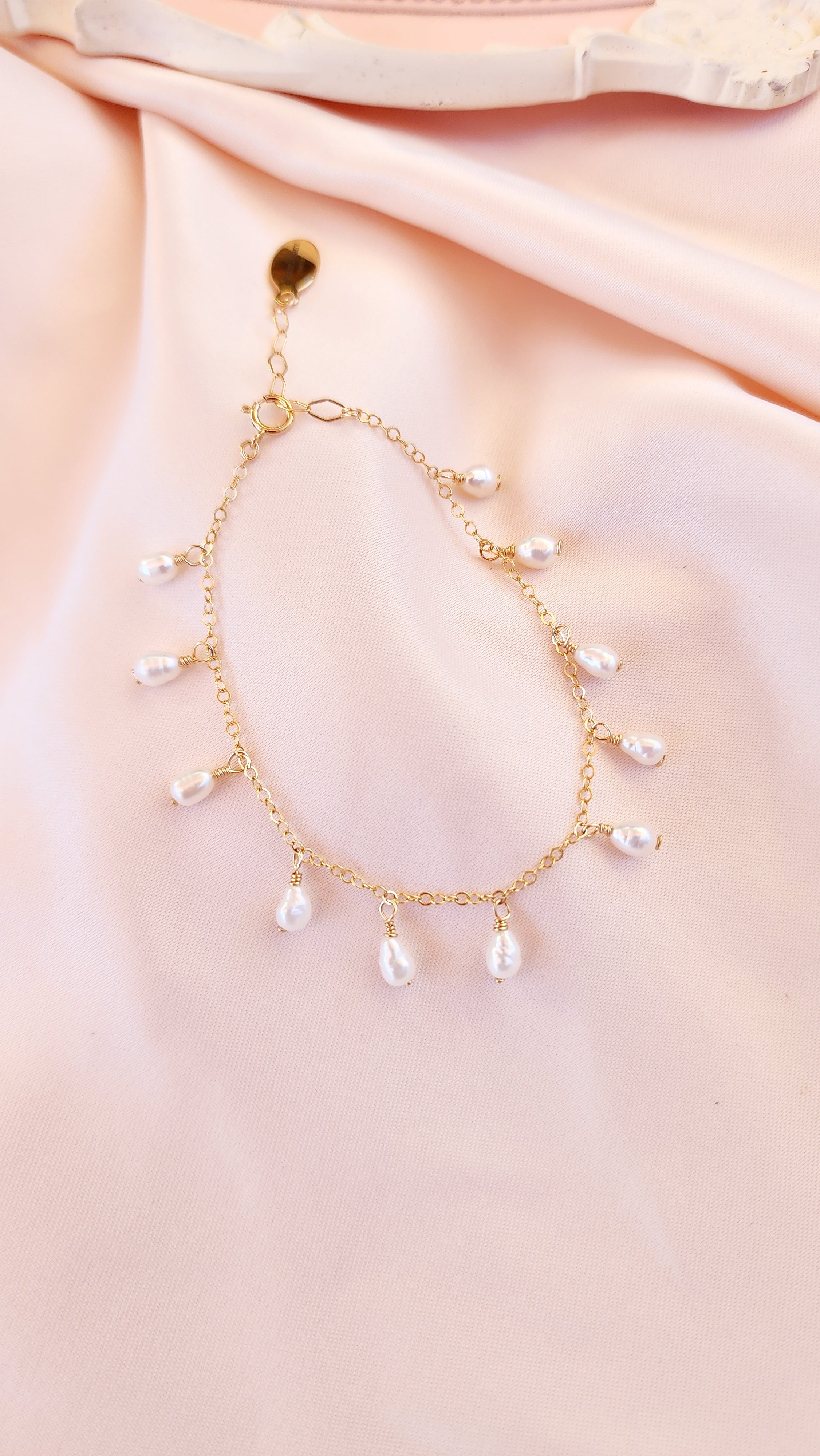 Shaker Pearl Bracelet | 14kt Gold Fill and Sterling