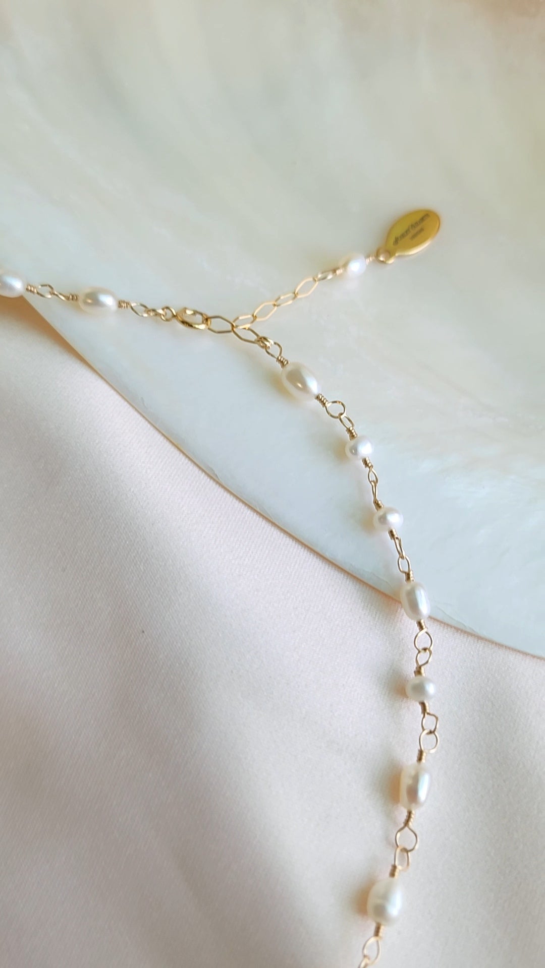 Linked Pearl Necklace | Sterling Silver & Gold