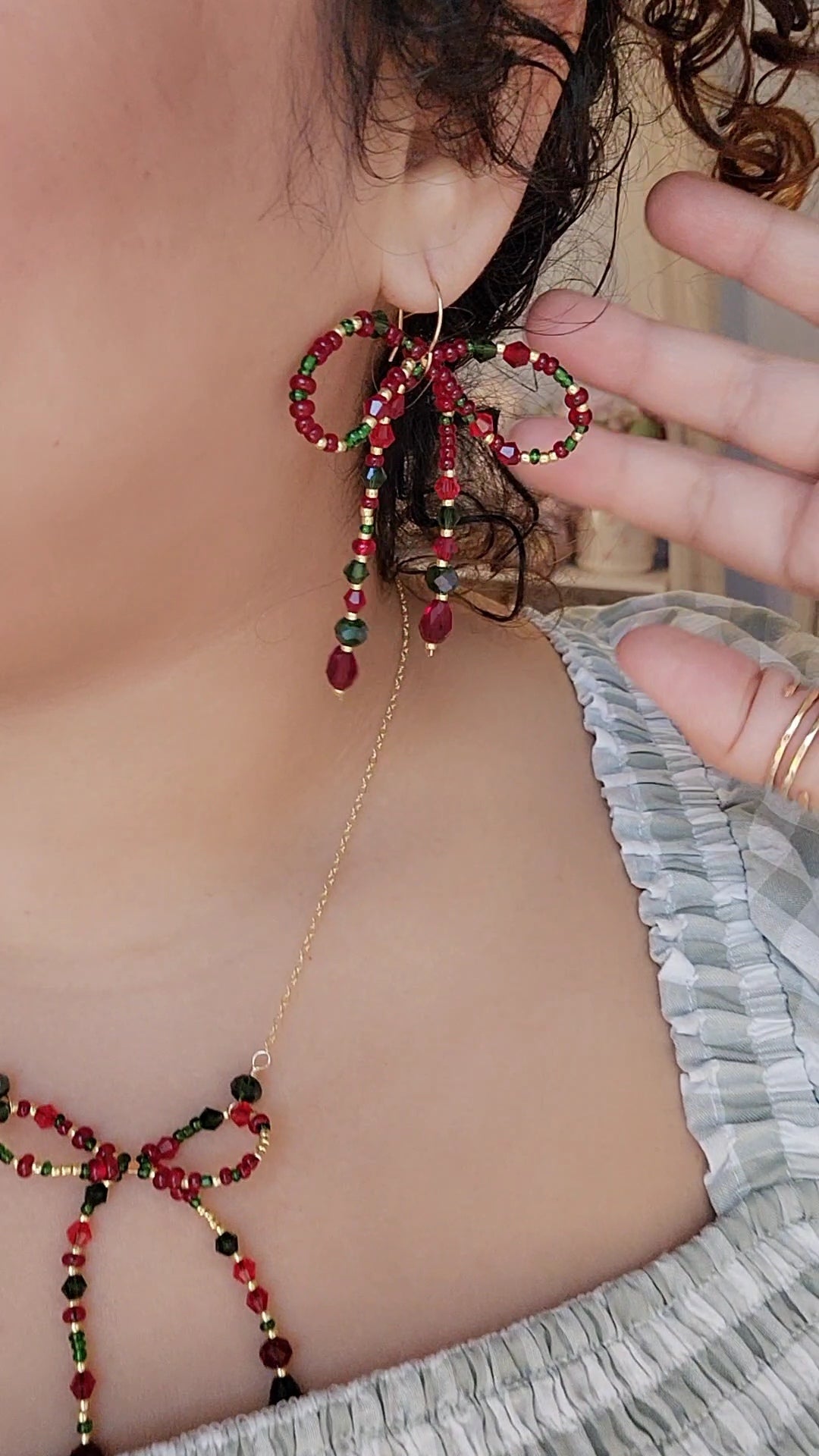 A New Christmas Bow Earrings Necklace Bracelet | Classic Christmas Bow Jewelry | R.Lauren Inspired | Ralph Lauren Christmas