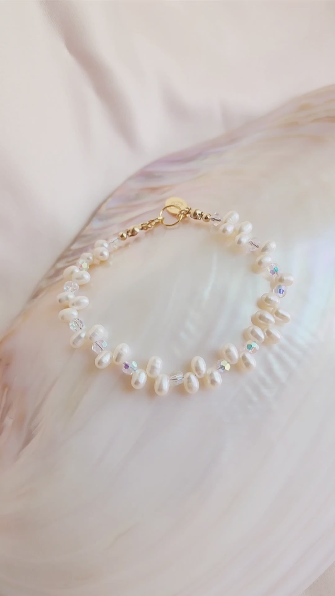 AB Crystal and Pearl Bracelet