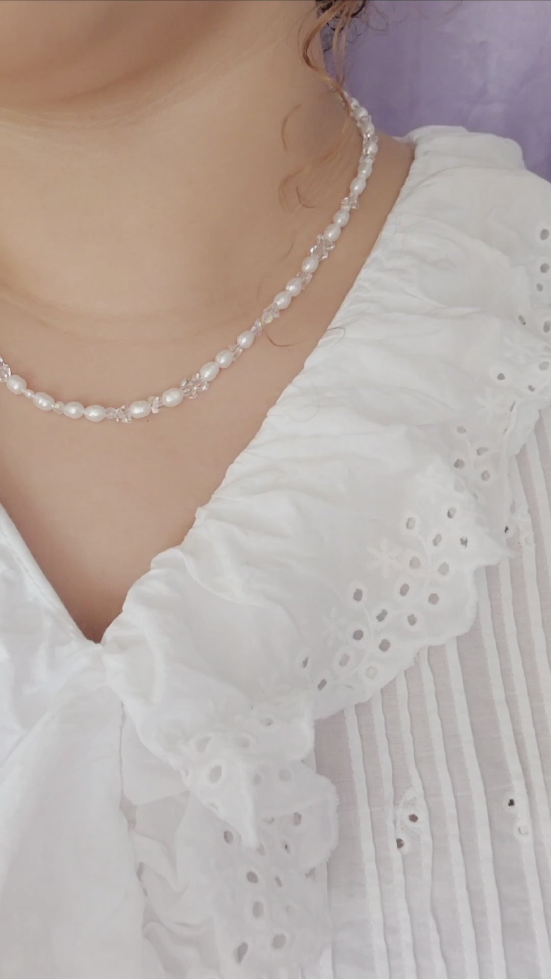 Crystal Pearl Beaded Necklace Set