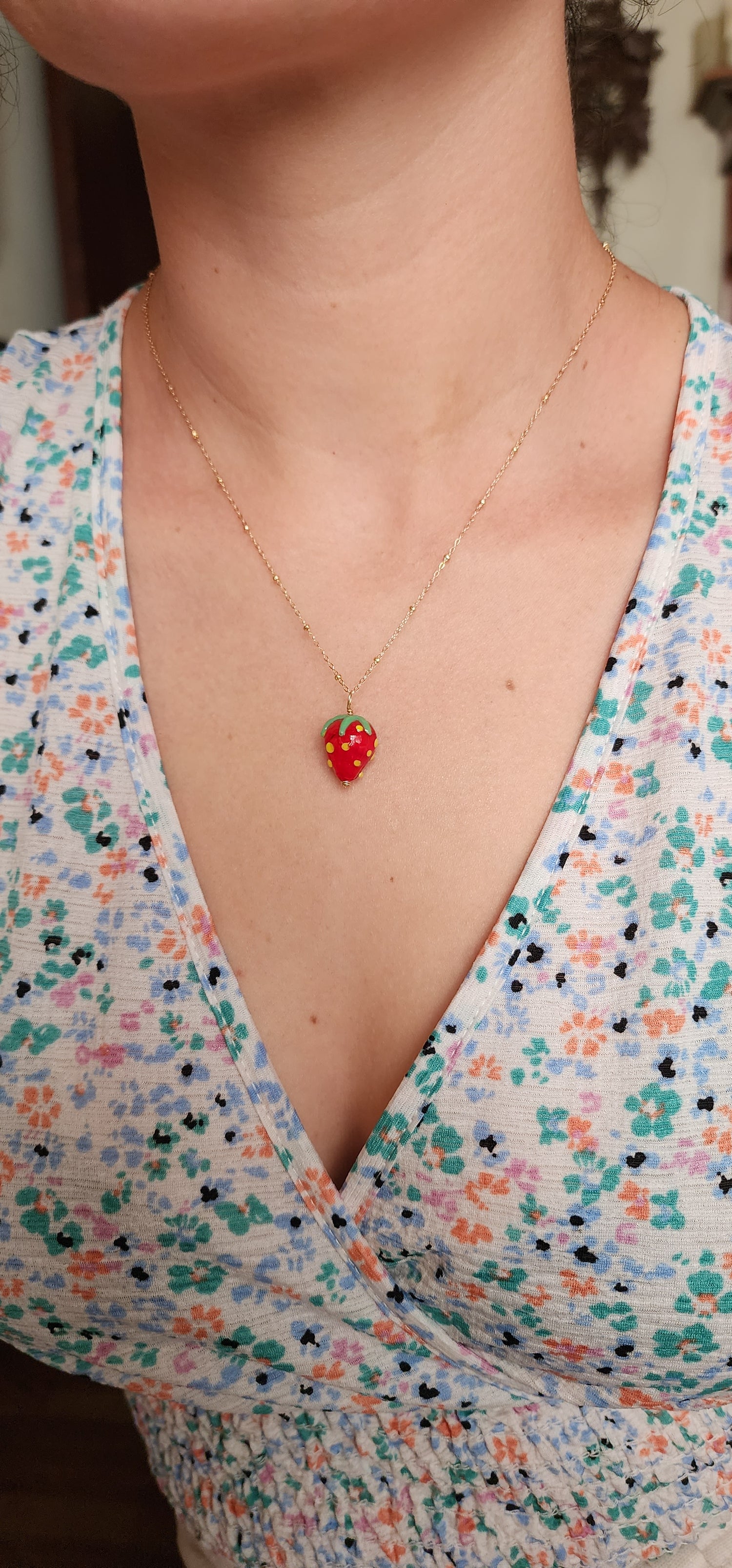 Strawberry Swing Necklace