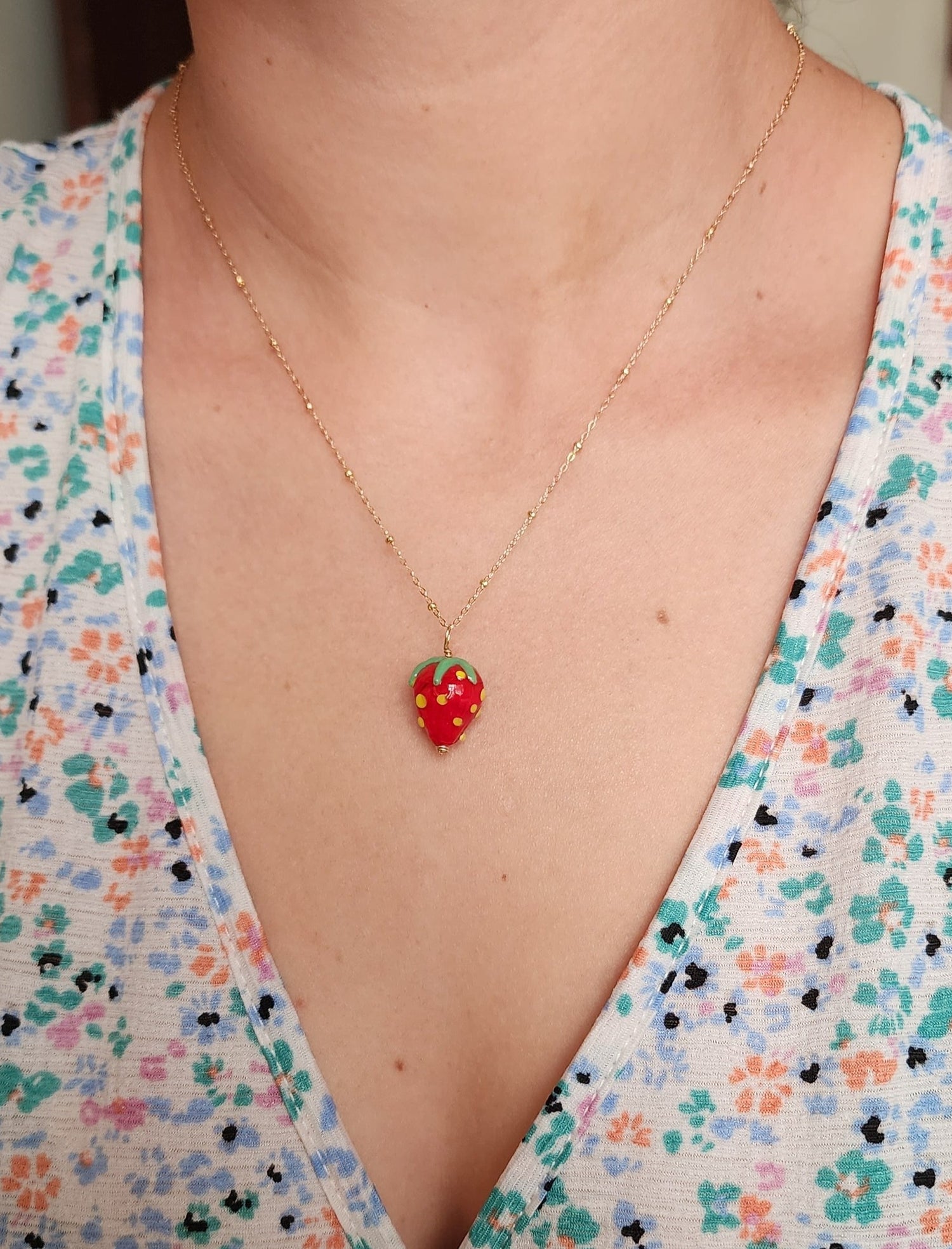 Strawberry Swing Necklace