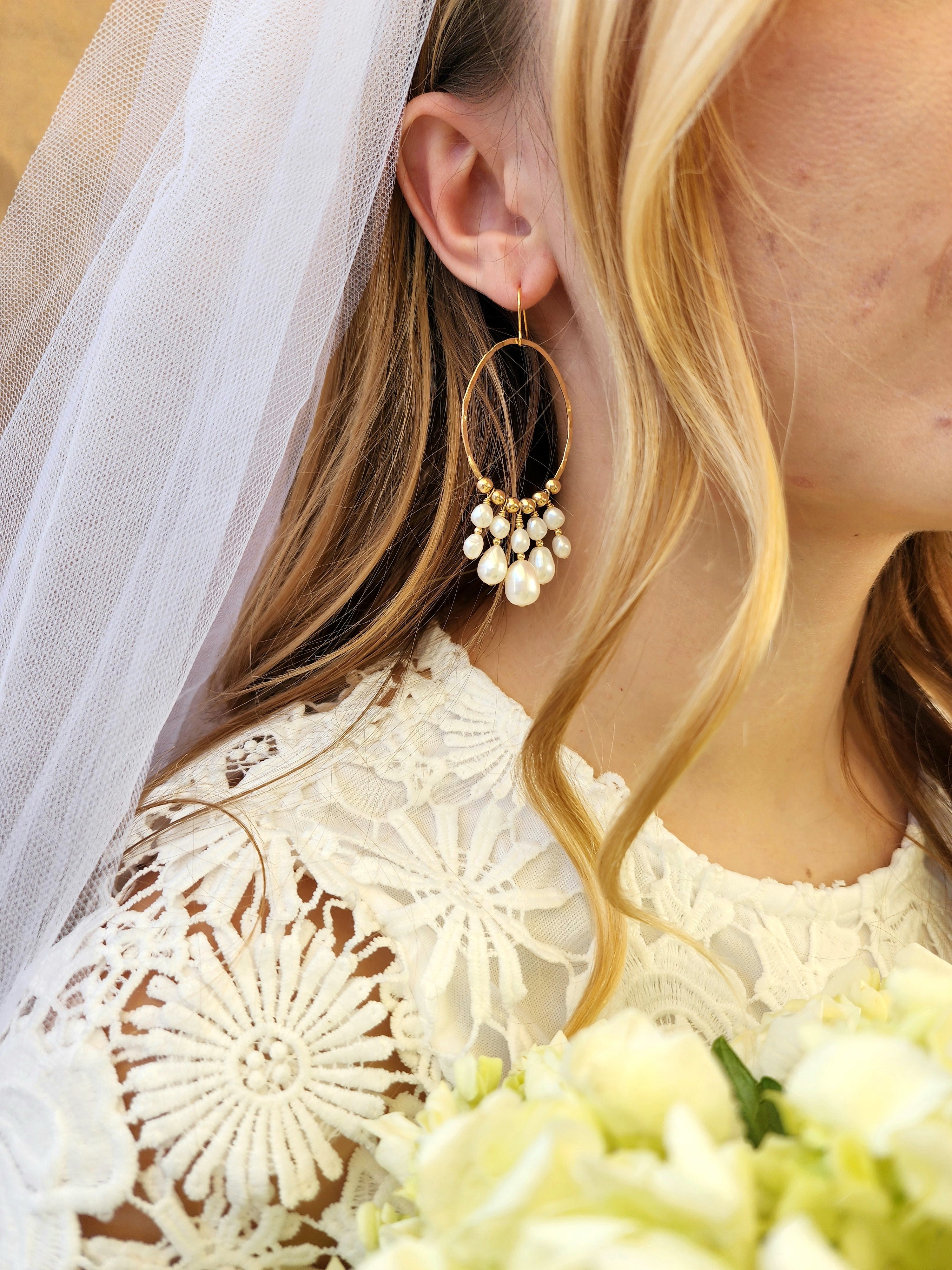 Carmel Pearl Statement Earrings