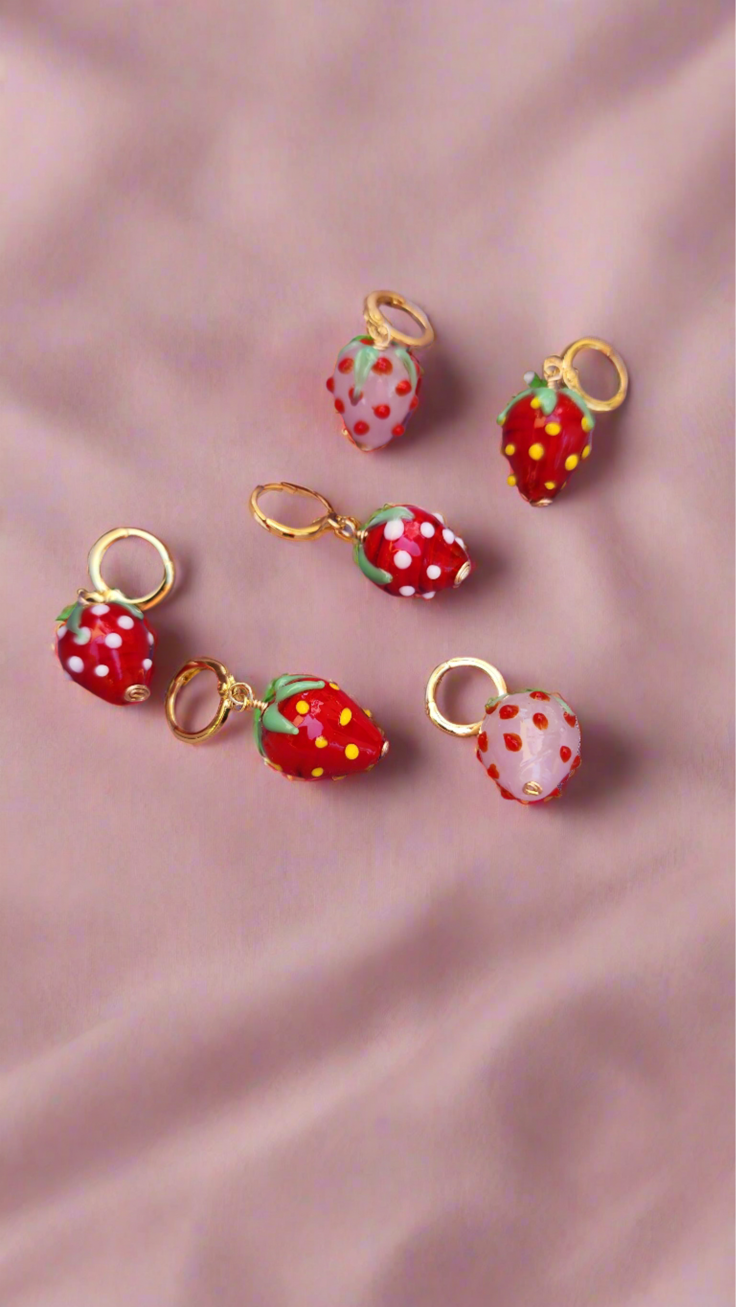 Strawberry Swing Huggie Hoops