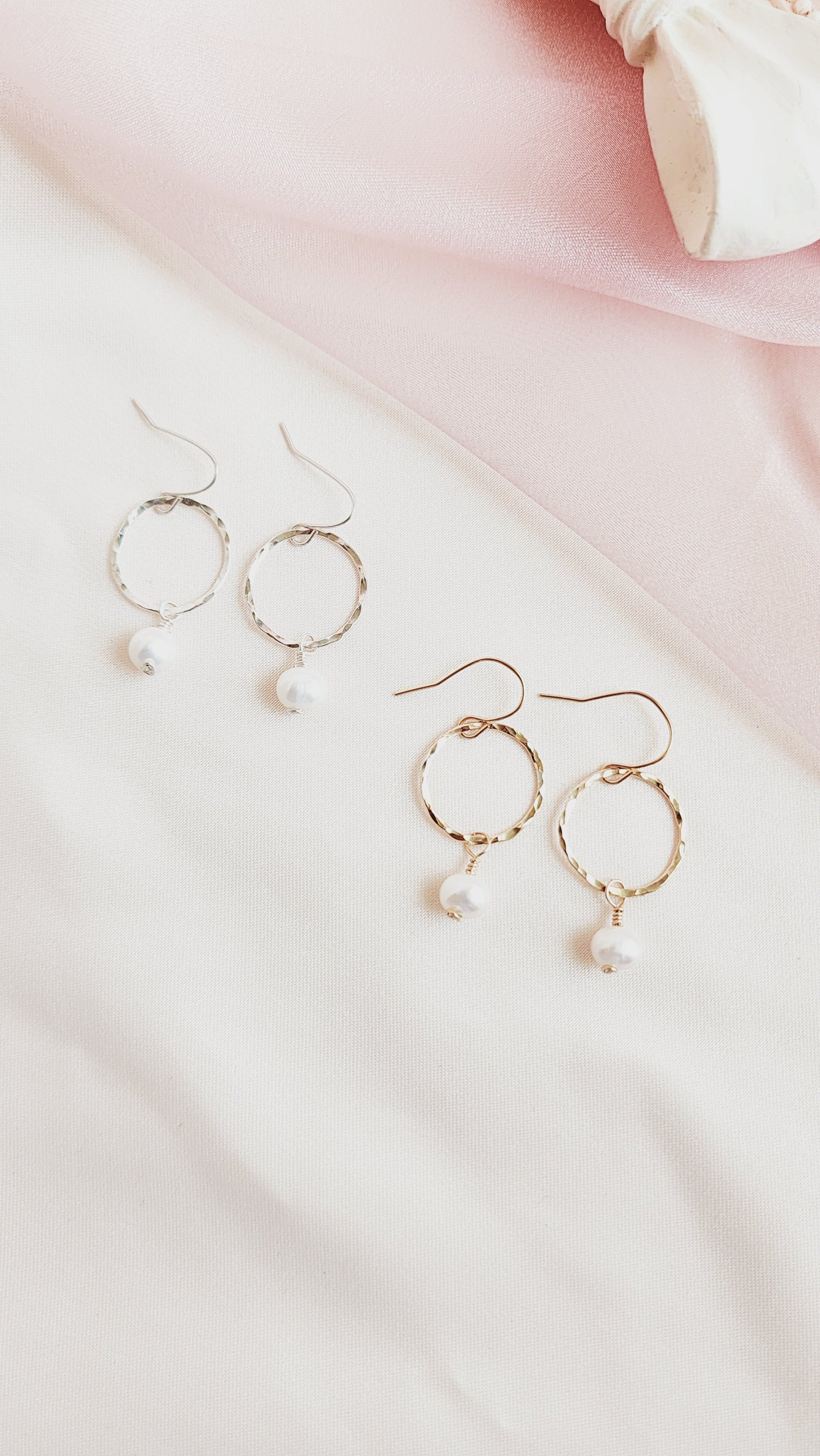 Halo Pearl Hoops