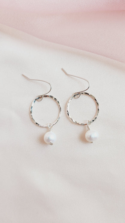 Halo Pearl Hoops