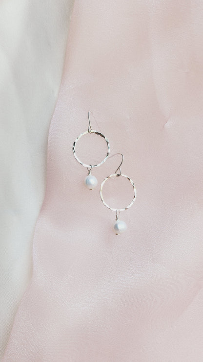 Halo Pearl Hoops