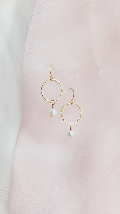 Halo Pearl Hoops