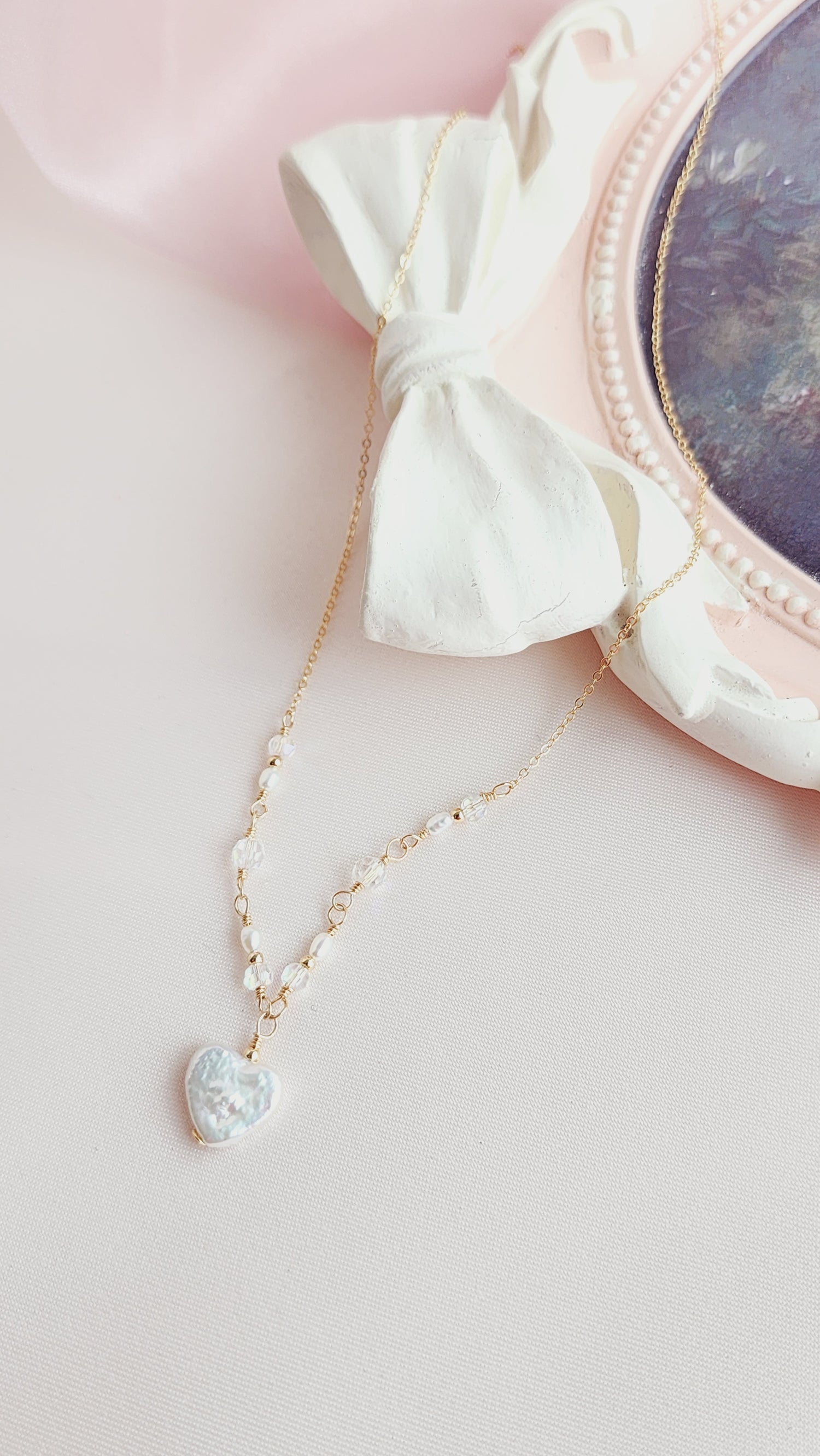 Addie Pearl Heart Necklace