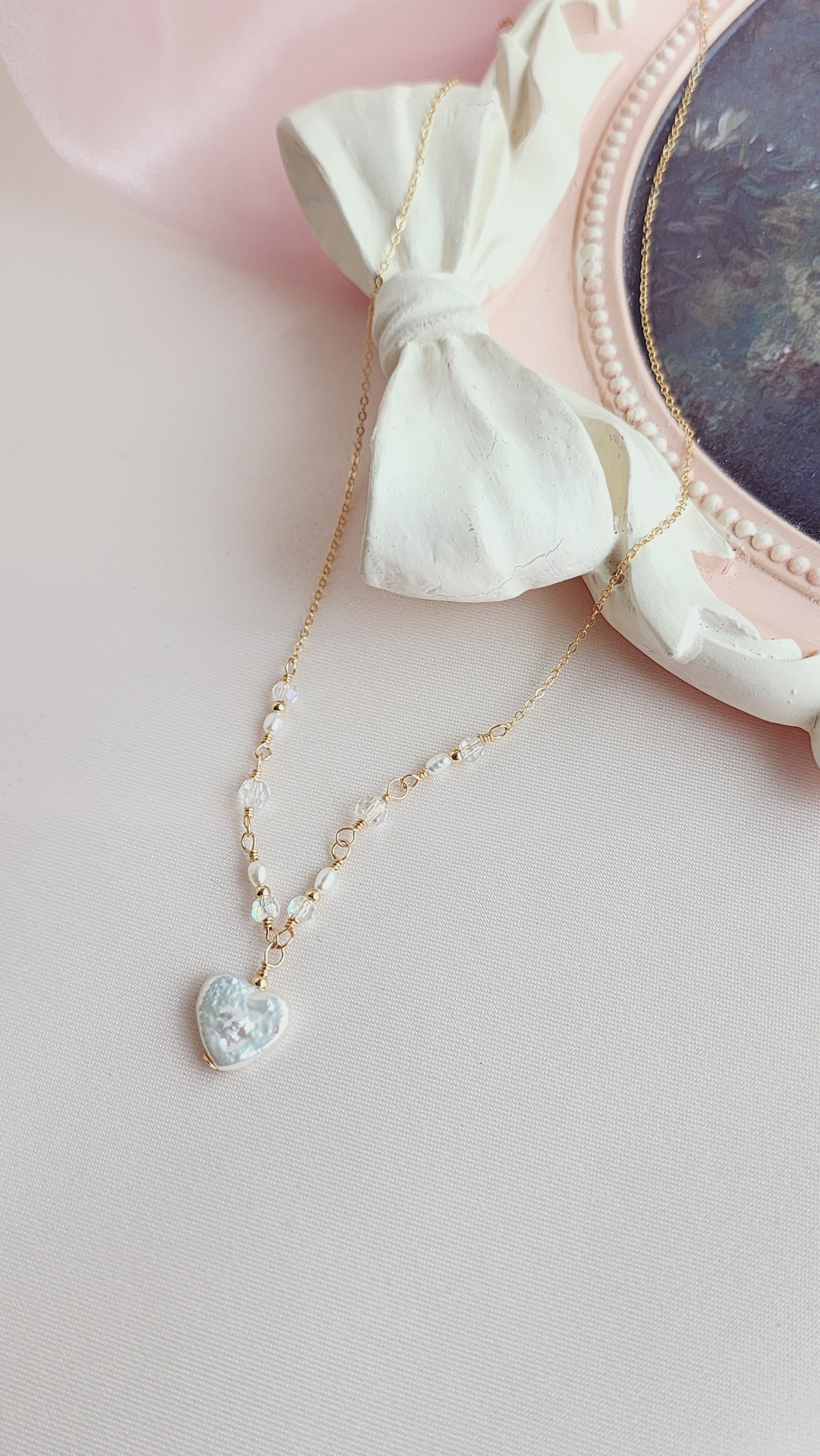 Addie Pearl Heart Necklace