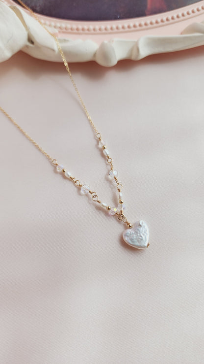 Addie Pearl Heart Necklace