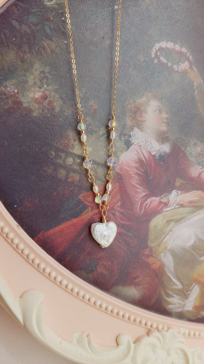 Addie Pearl Heart Necklace