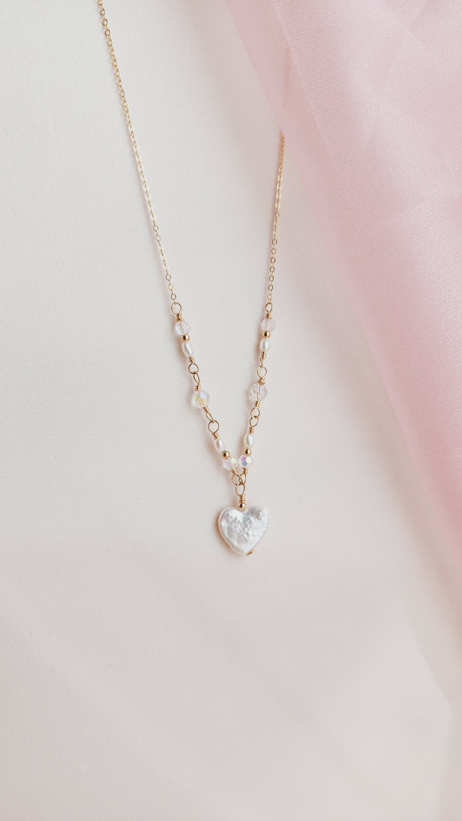 Addie Pearl Heart Necklace