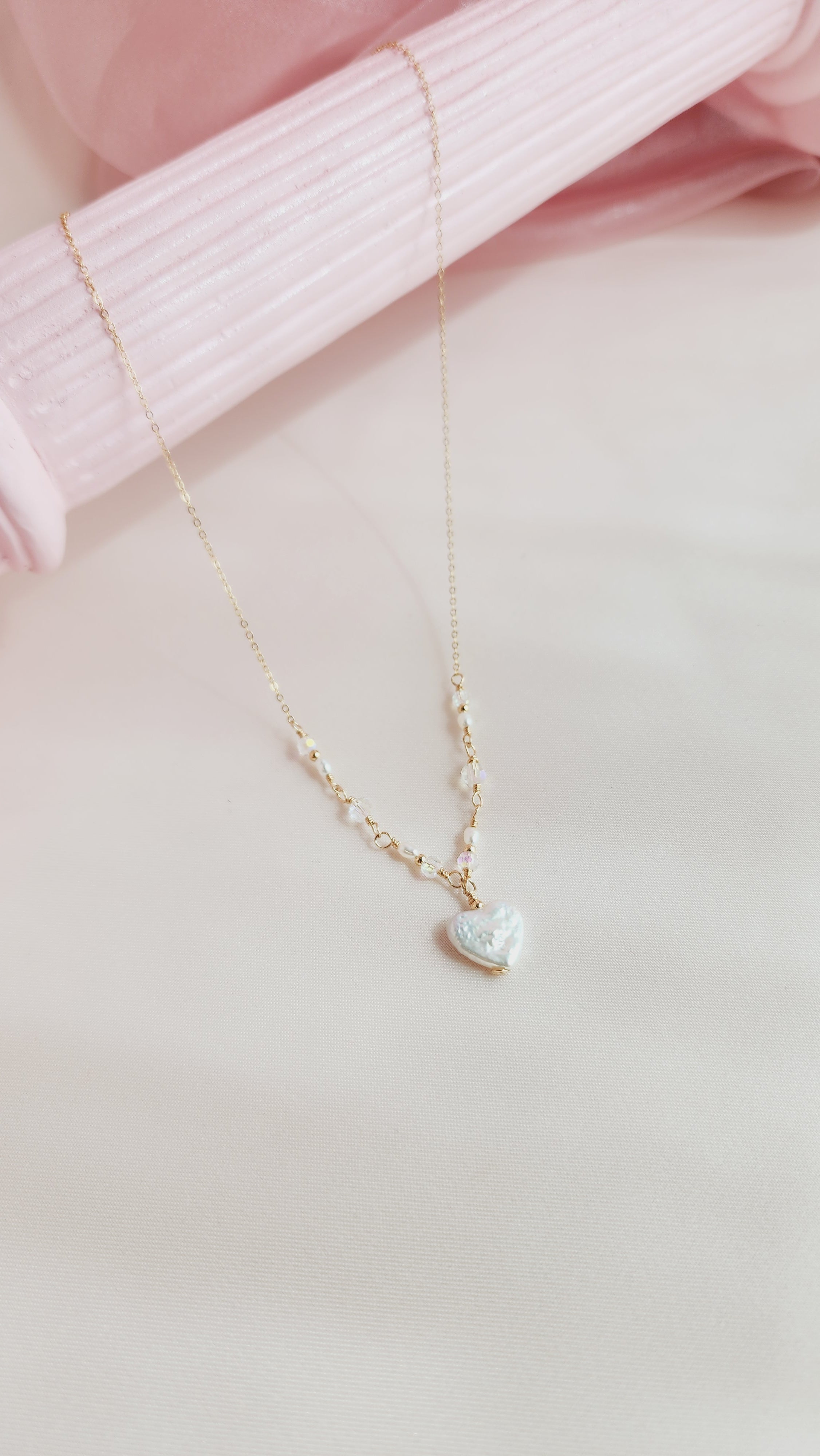 Addie Pearl Heart Necklace