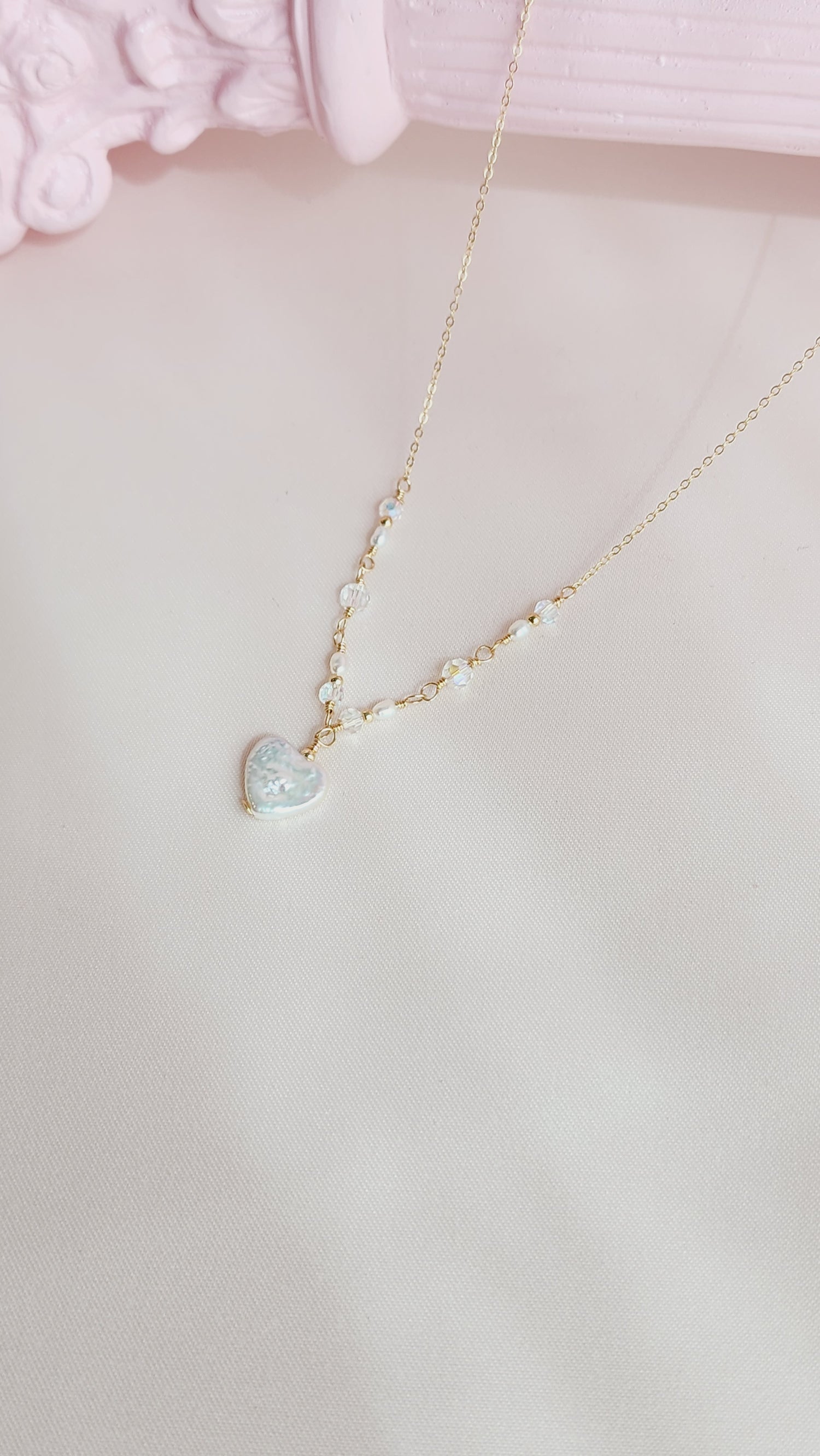 Addie Pearl Heart Necklace