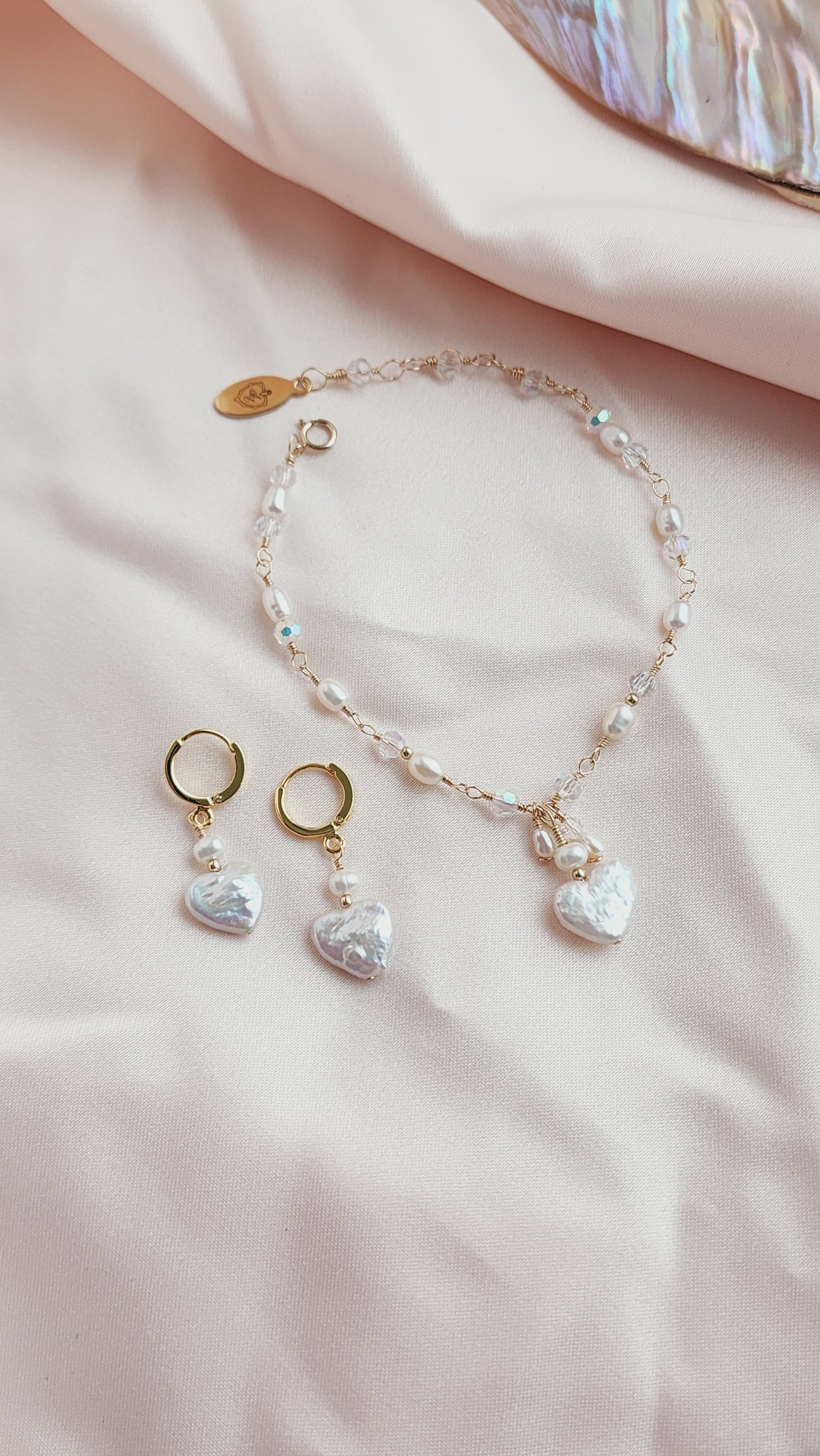 Addie Pearl Heart Bracelet