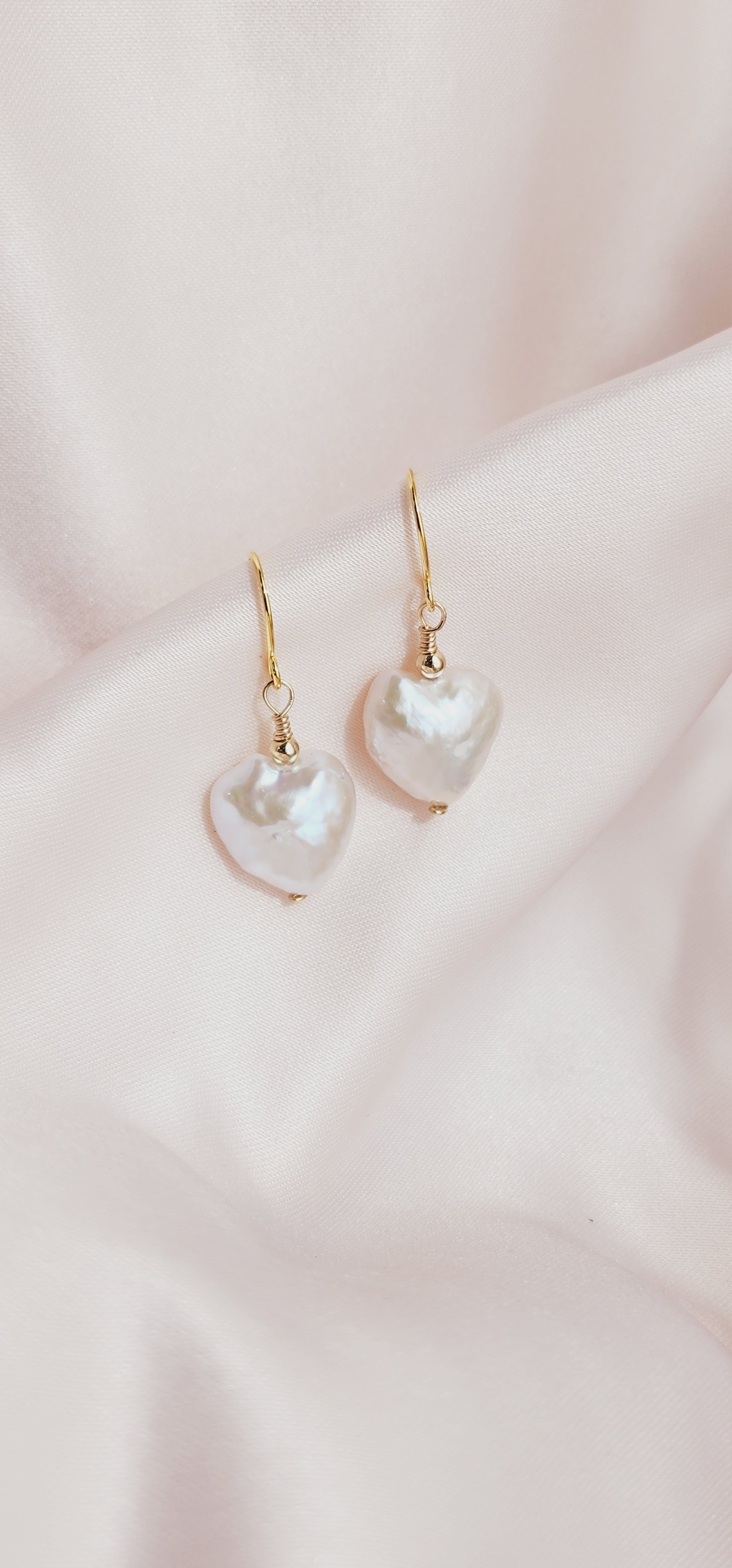 Betty Pearl Heart Earrings