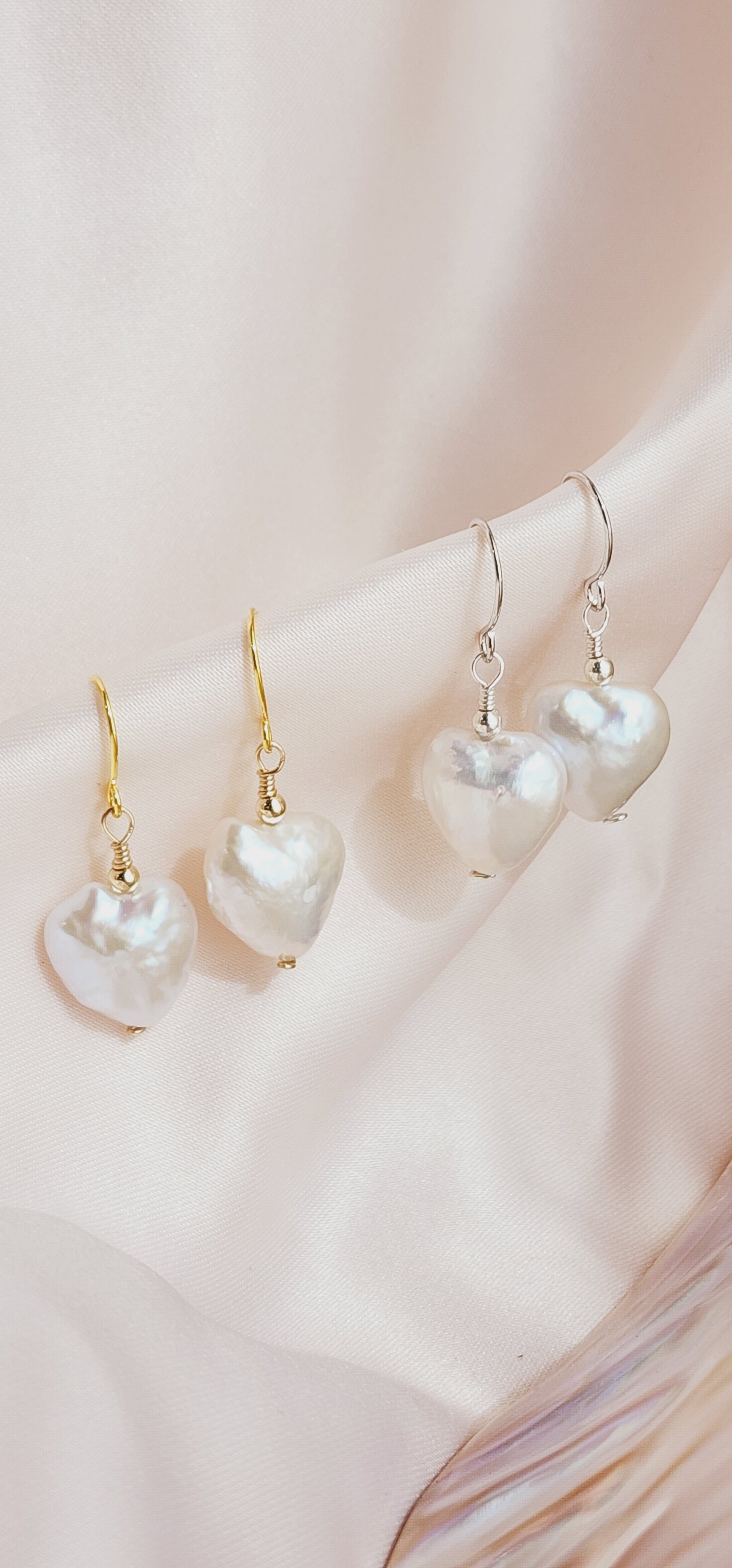 Betty Pearl Heart Earrings