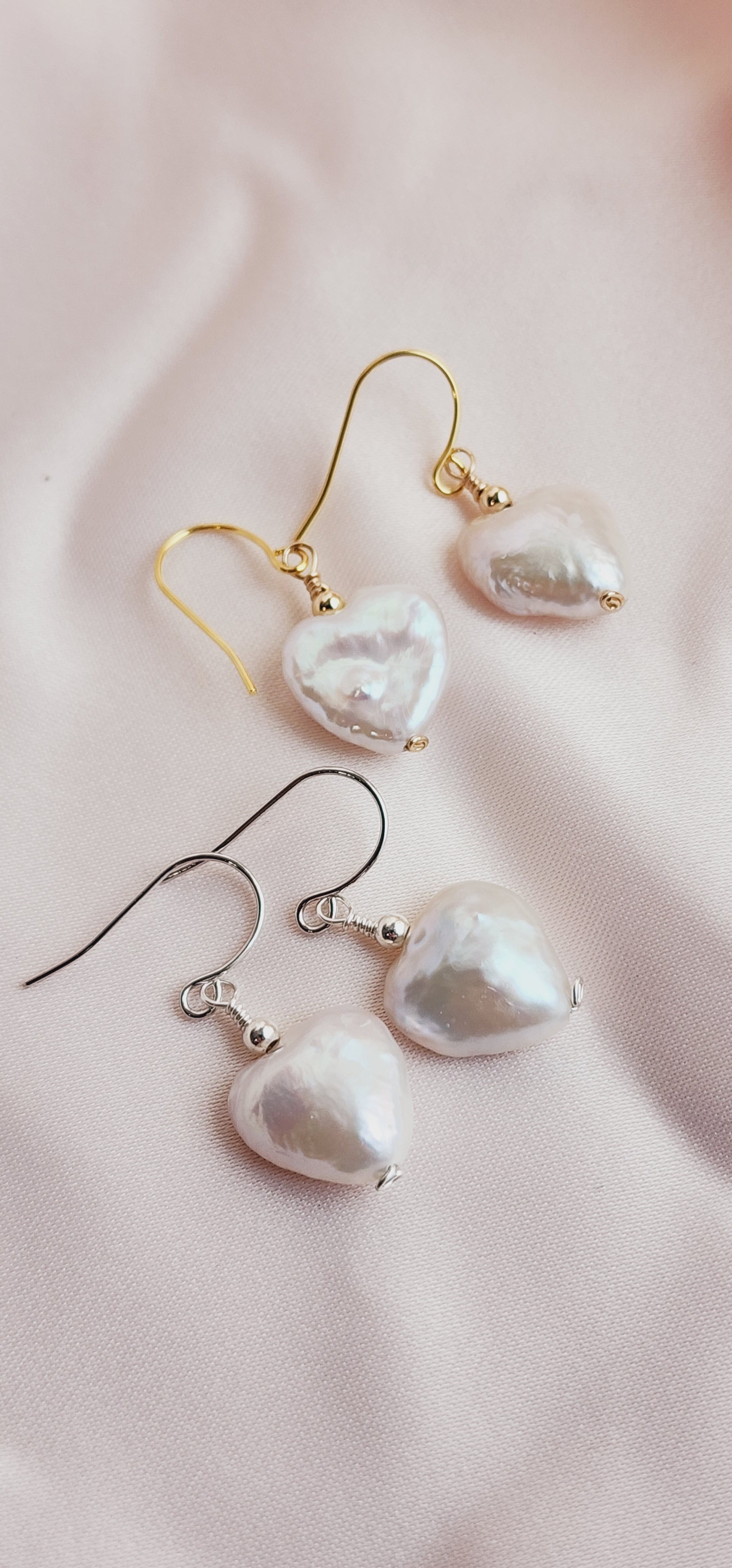 Betty Pearl Heart Earrings