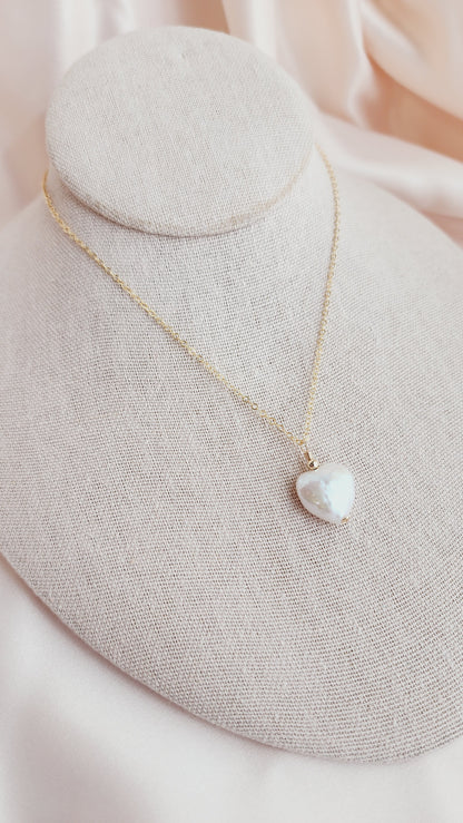 Betty Pearl Heart Statement Necklace