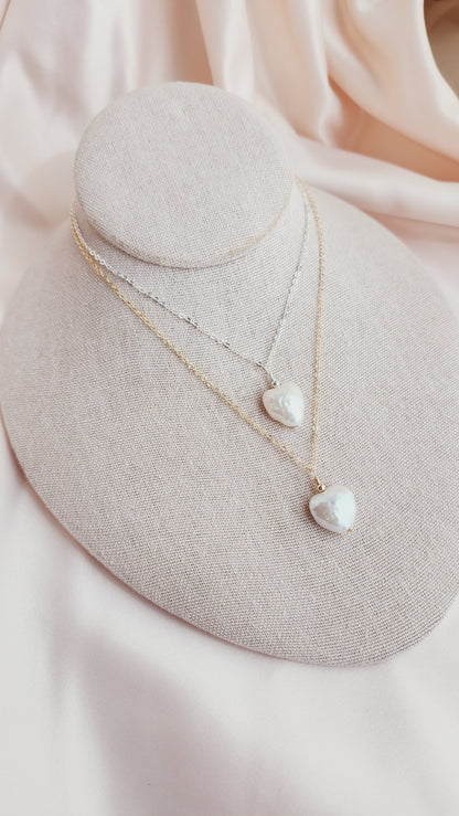 Betty Pearl Heart Statement Necklace