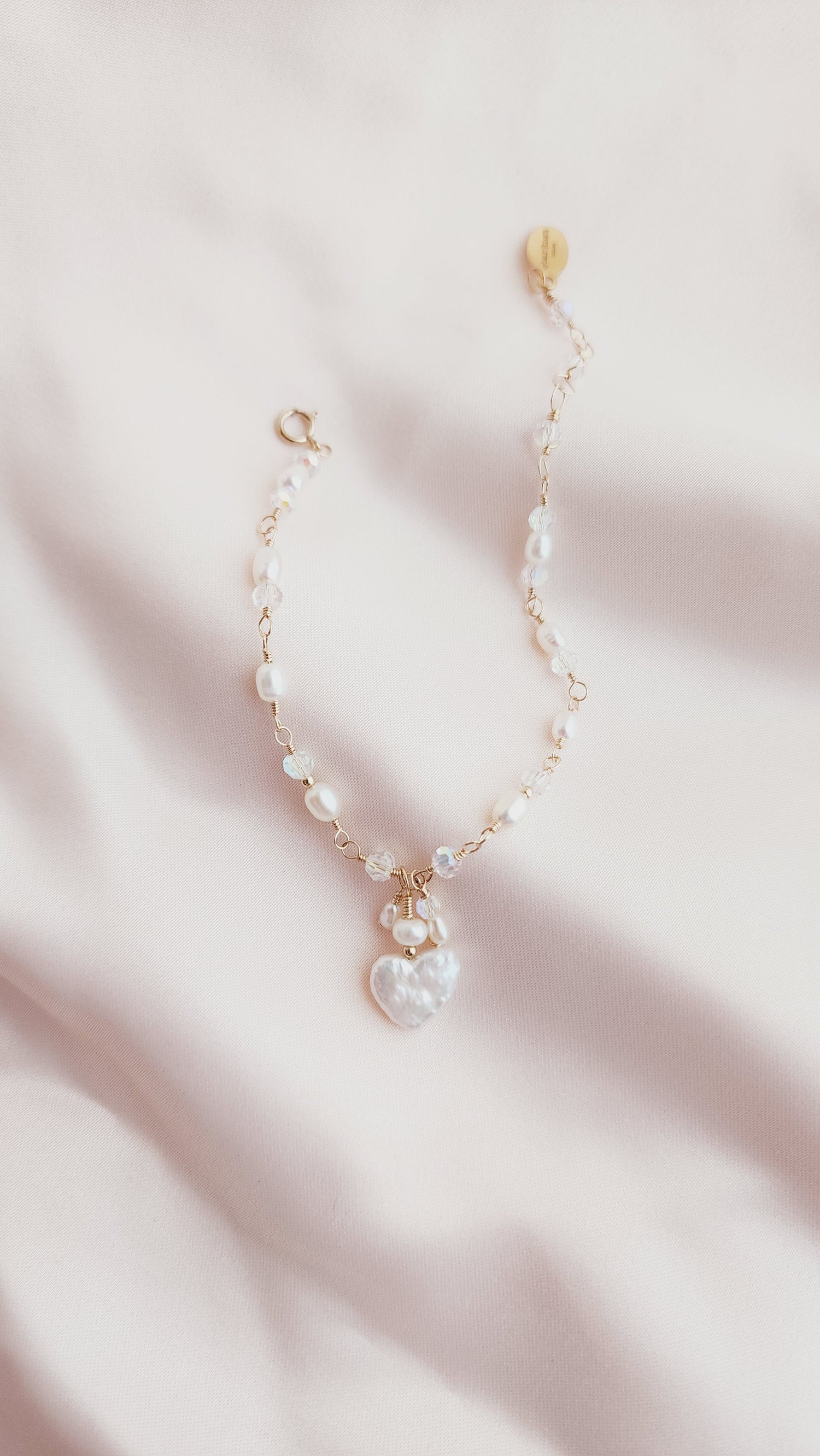 Addie Pearl Heart Bracelet