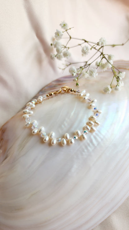 AB Crystal and Pearl Bracelet