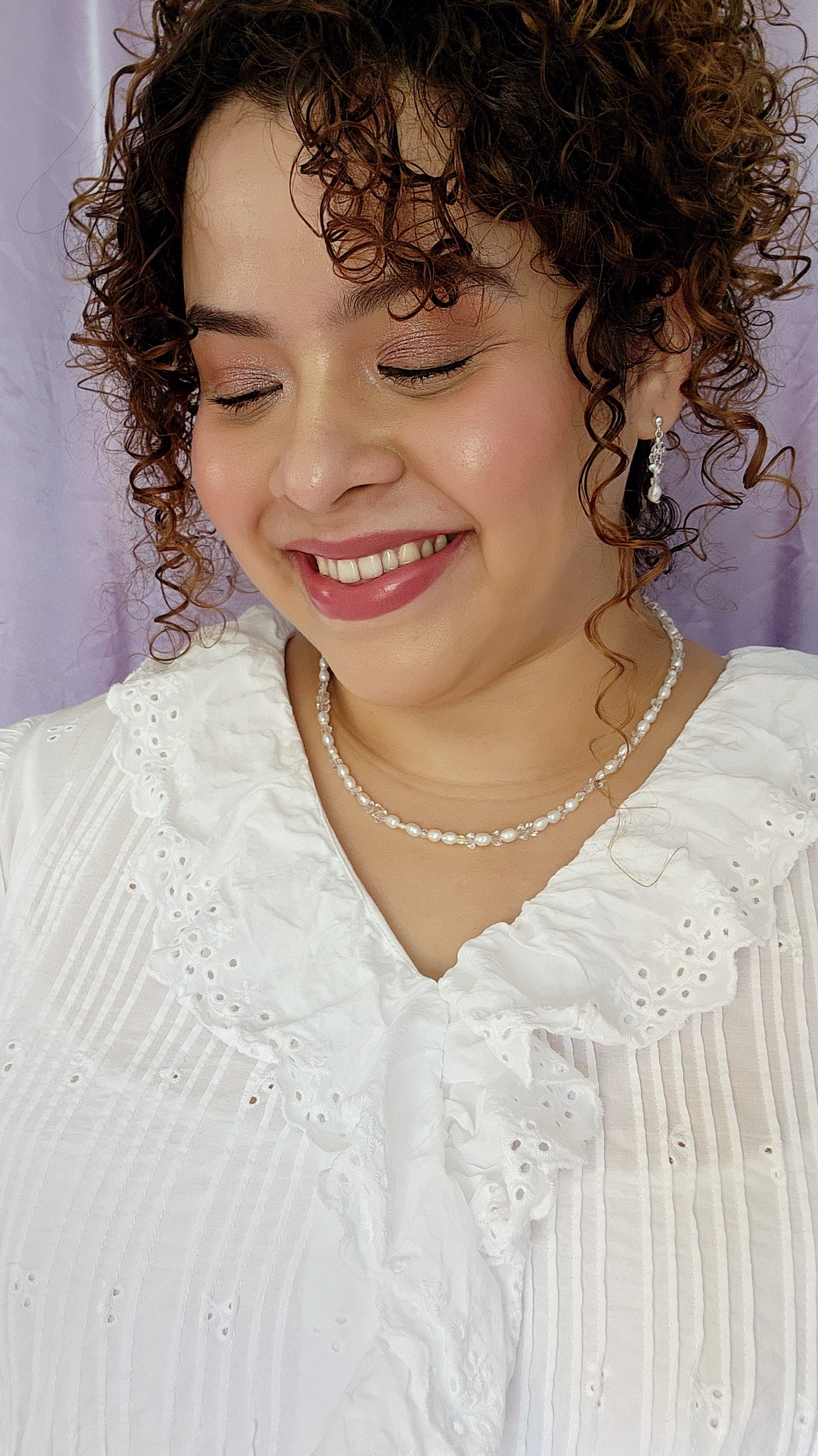 Crystal Pearl Beaded Necklace Set