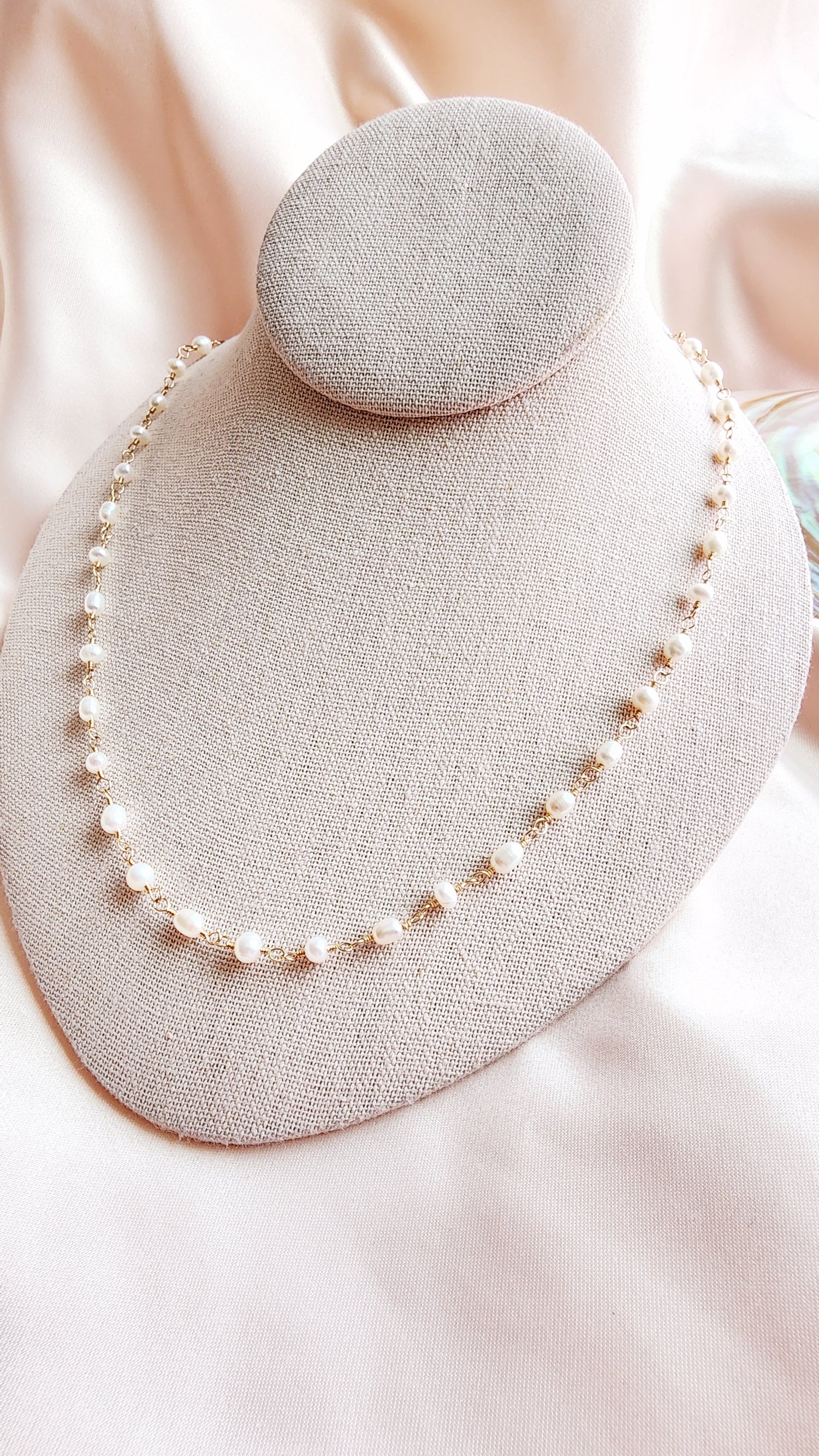 Linked Pearl Necklace | Sterling Silver &amp; Gold