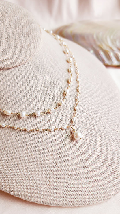Linked Pearl Necklace | Sterling Silver &amp; Gold