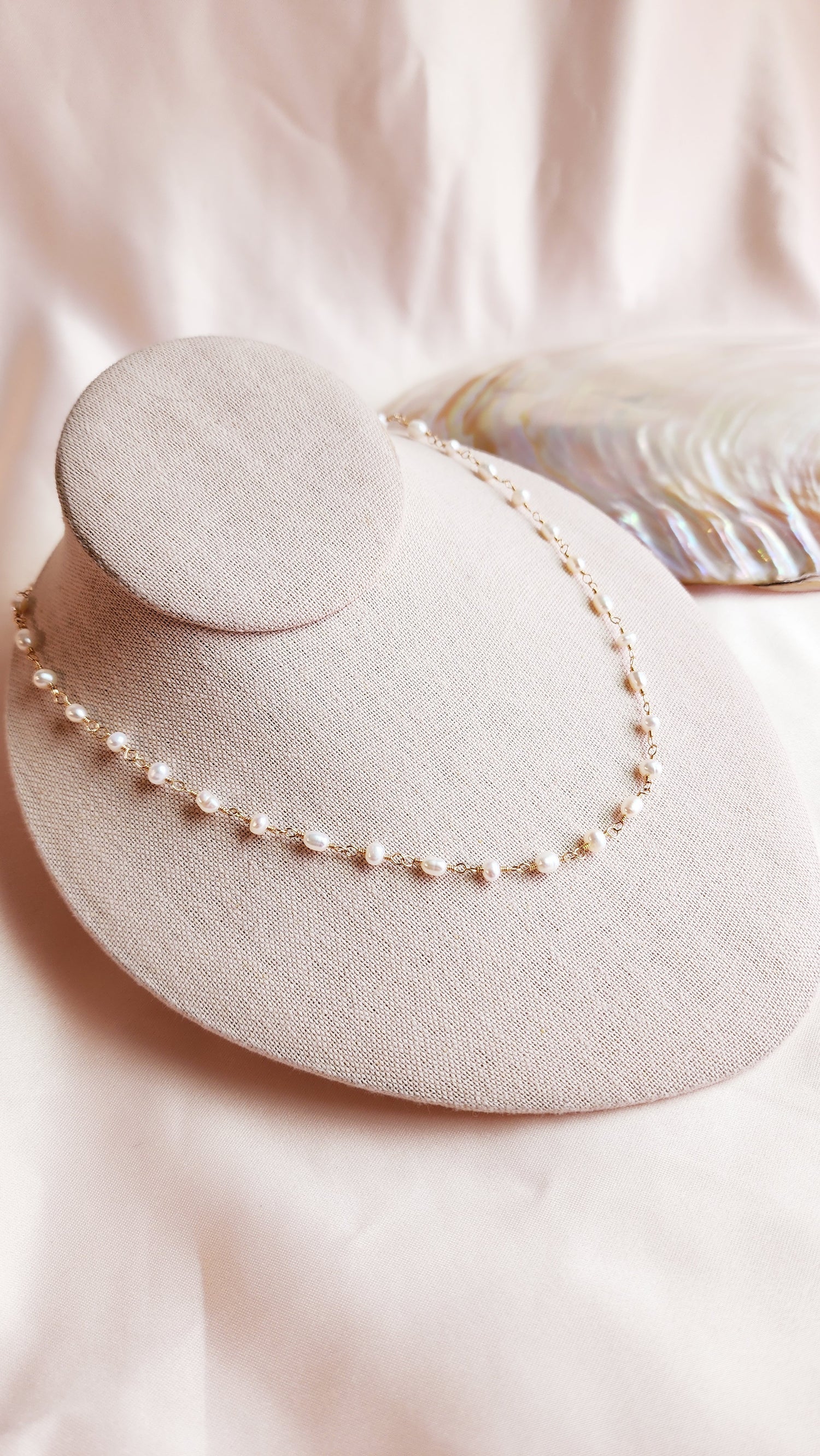 Linked Pearl Necklace | Sterling Silver &amp; Gold