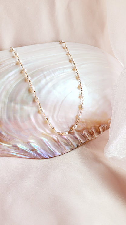 Linked Pearl Necklace | Sterling Silver &amp; Gold