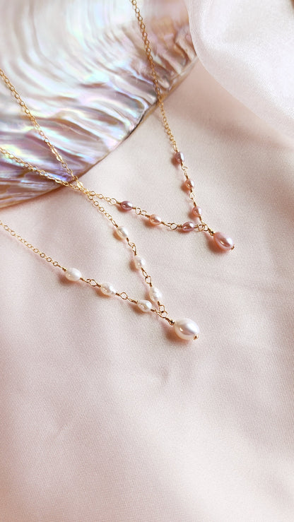 Regency Pearl Necklace | Sterling Silver and 14kt Gold Fill