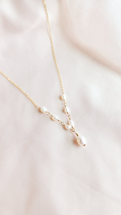 Regency Pearl Necklace | Sterling Silver and 14kt Gold Fill