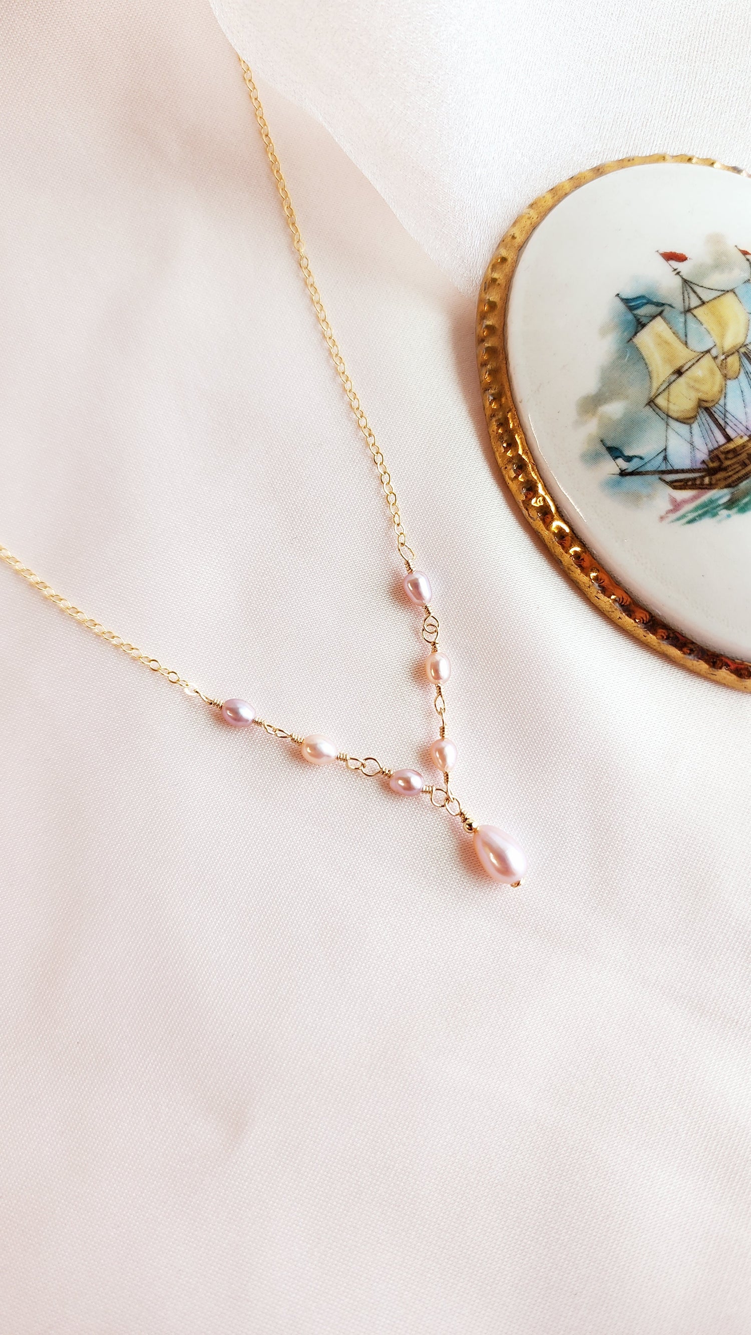 Regency Pearl Necklace | Sterling Silver and 14kt Gold Fill