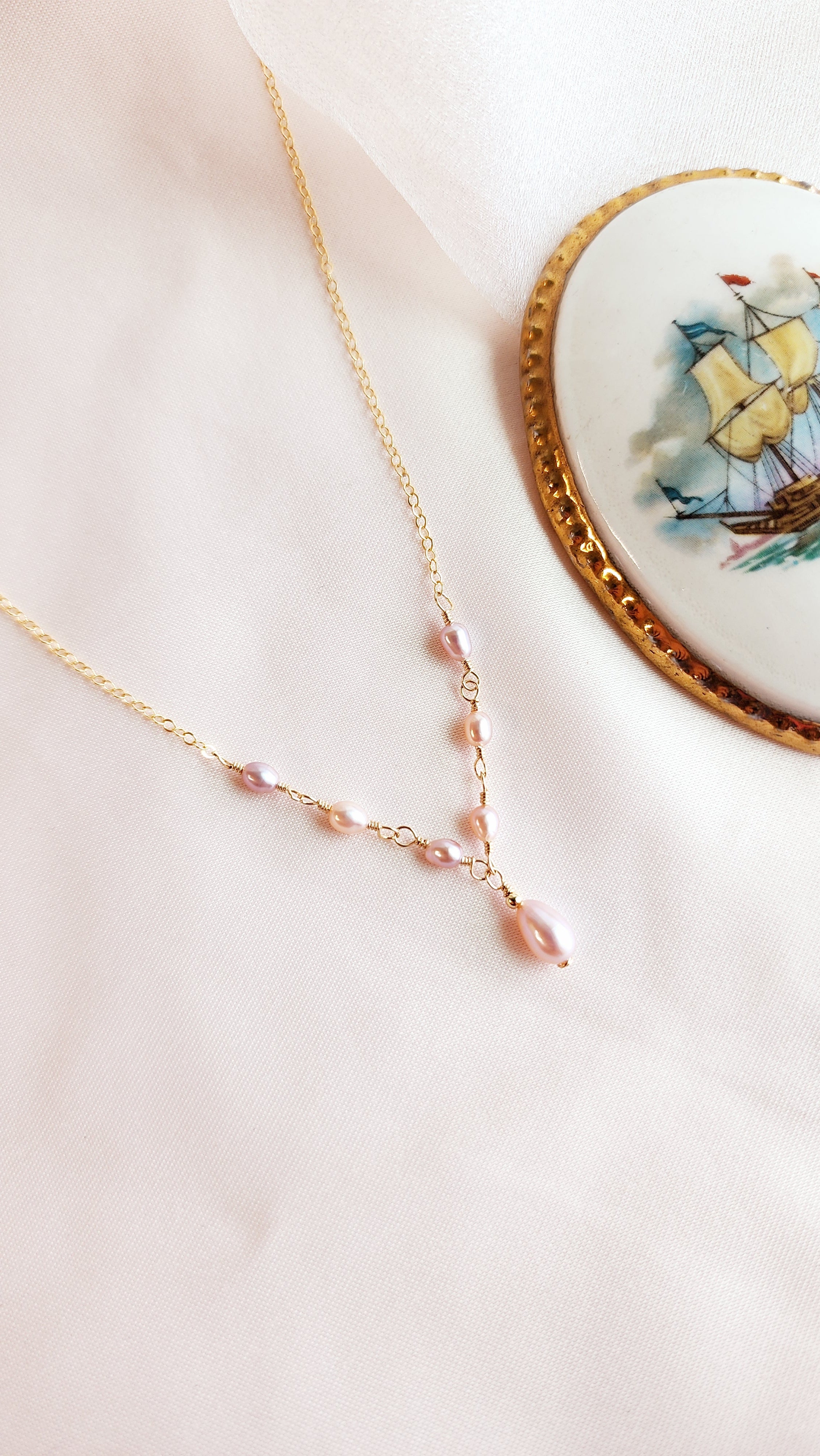 Regency Pearl Necklace | Sterling Silver and 14kt Gold Fill