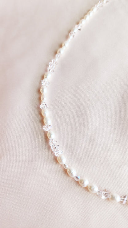 Crystal Pearl Beaded Necklace Set