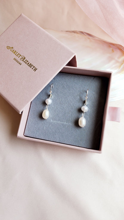 Leverback Pearl Earrings | Selene Pearl Earrings