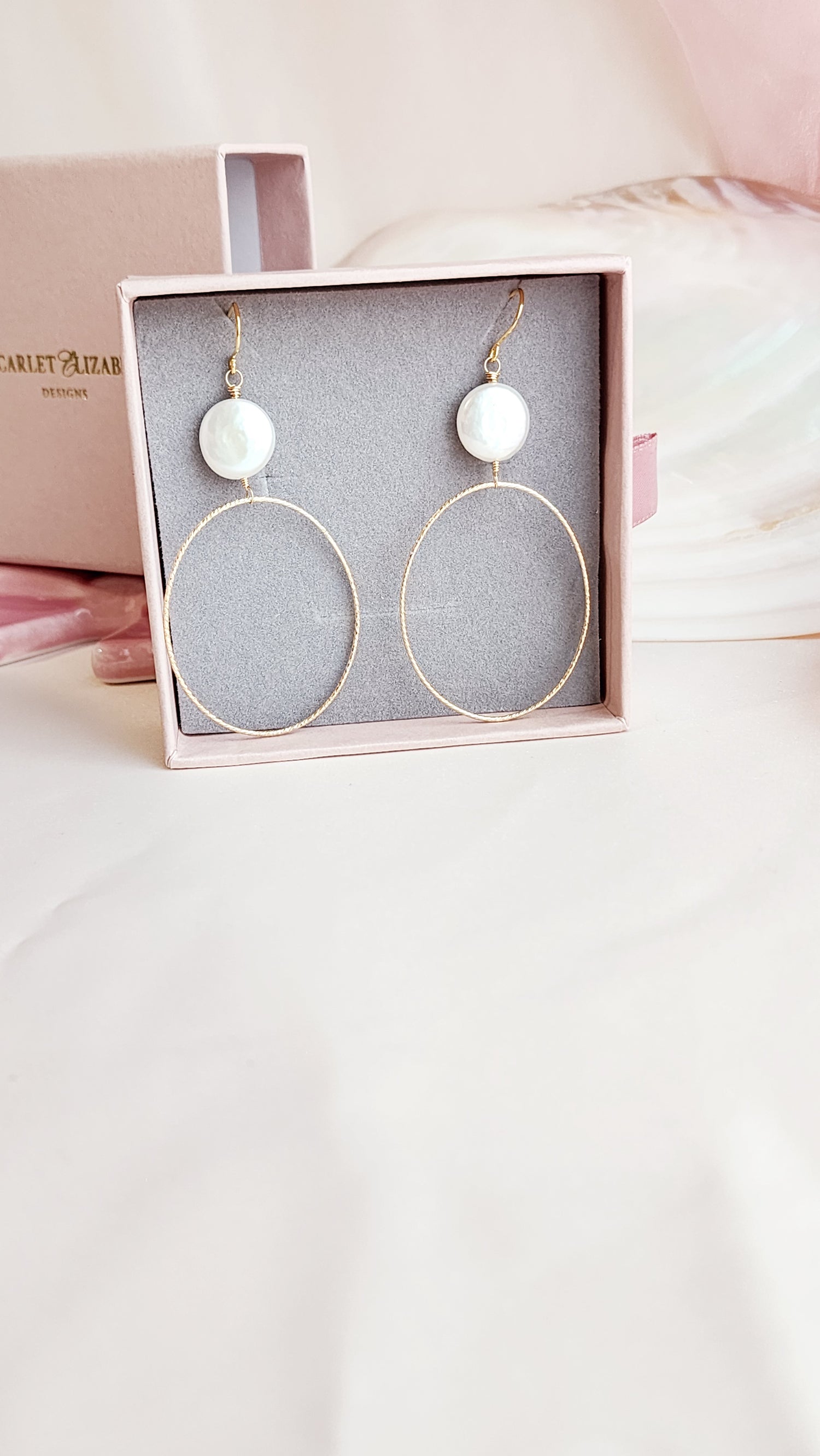 Coin Pearl Hoops | Darla Pearl Sterling and Gold