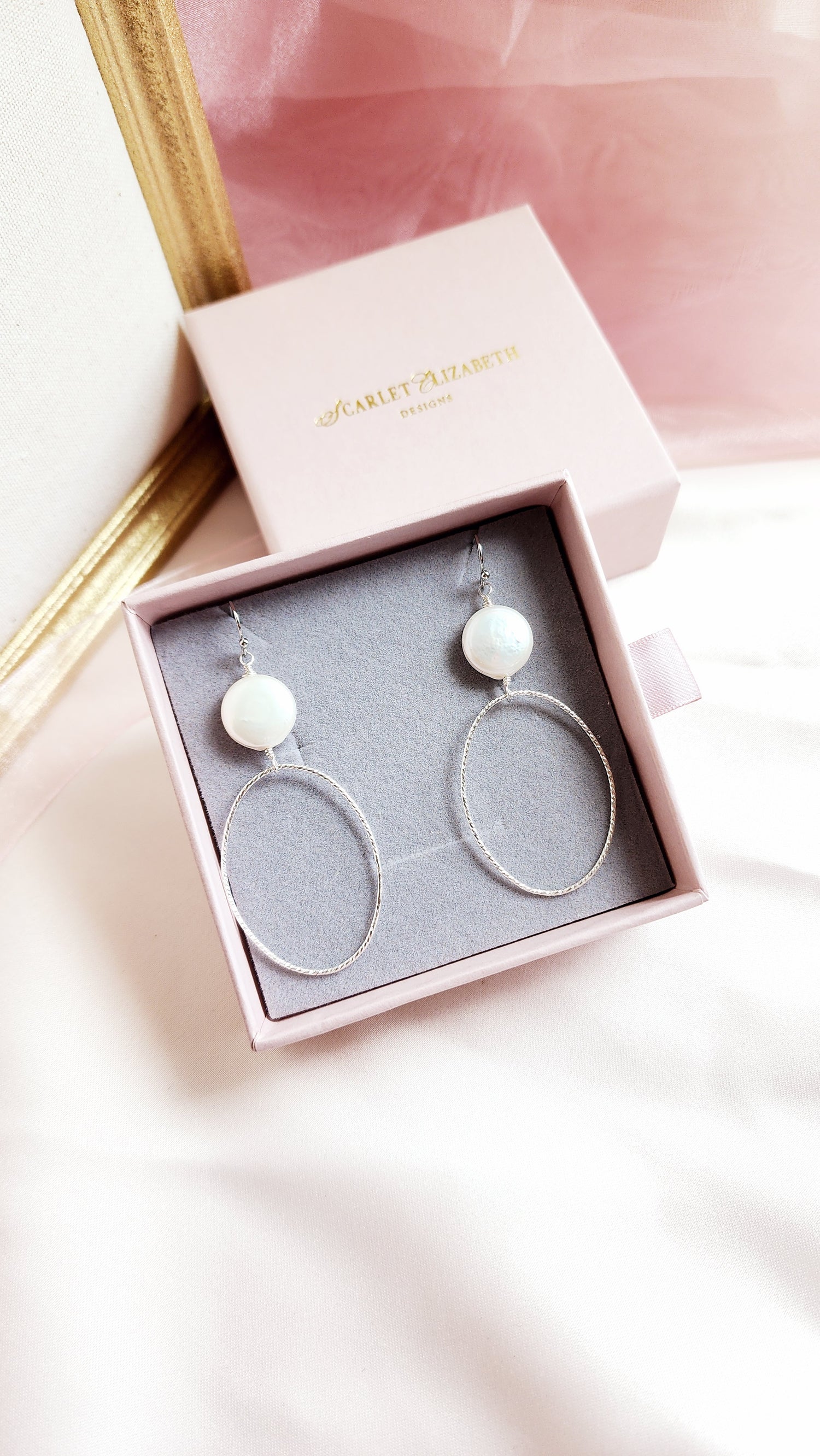 Coin Pearl Hoops | Darla Pearl Sterling and Gold